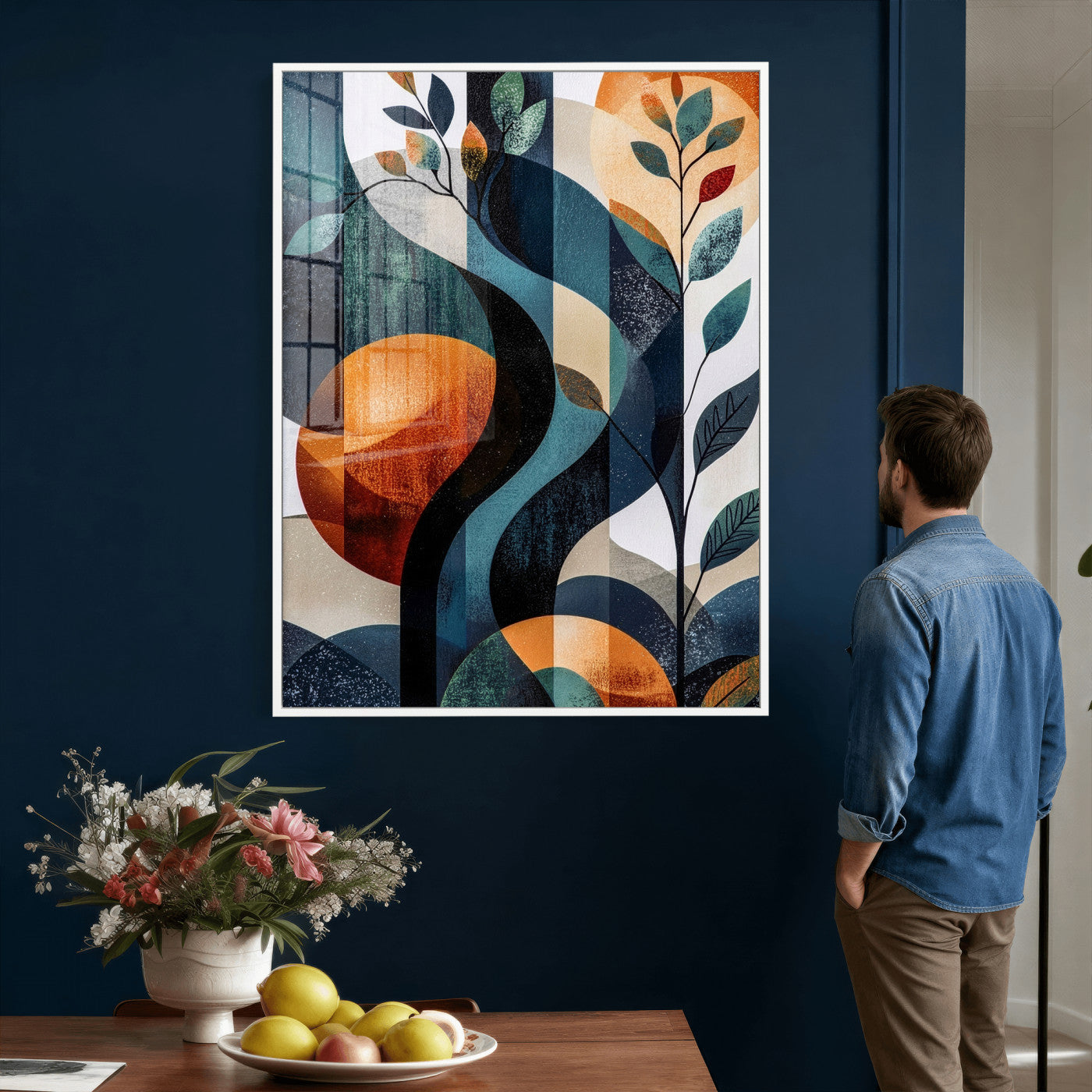 92534005-MGV-CV-24X36 - Abstract Flower Wall Art Canvas Print