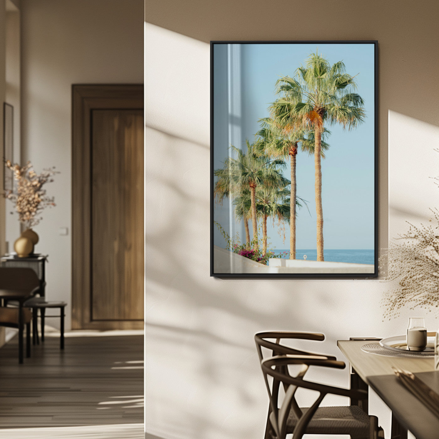 46777020-MGV-FP-48X32-3P_Black-Tropical Ocean Canvas Print – Framed Beach Coastal Nautical Wall Art Seascape Landscape Artwork for Home, Office