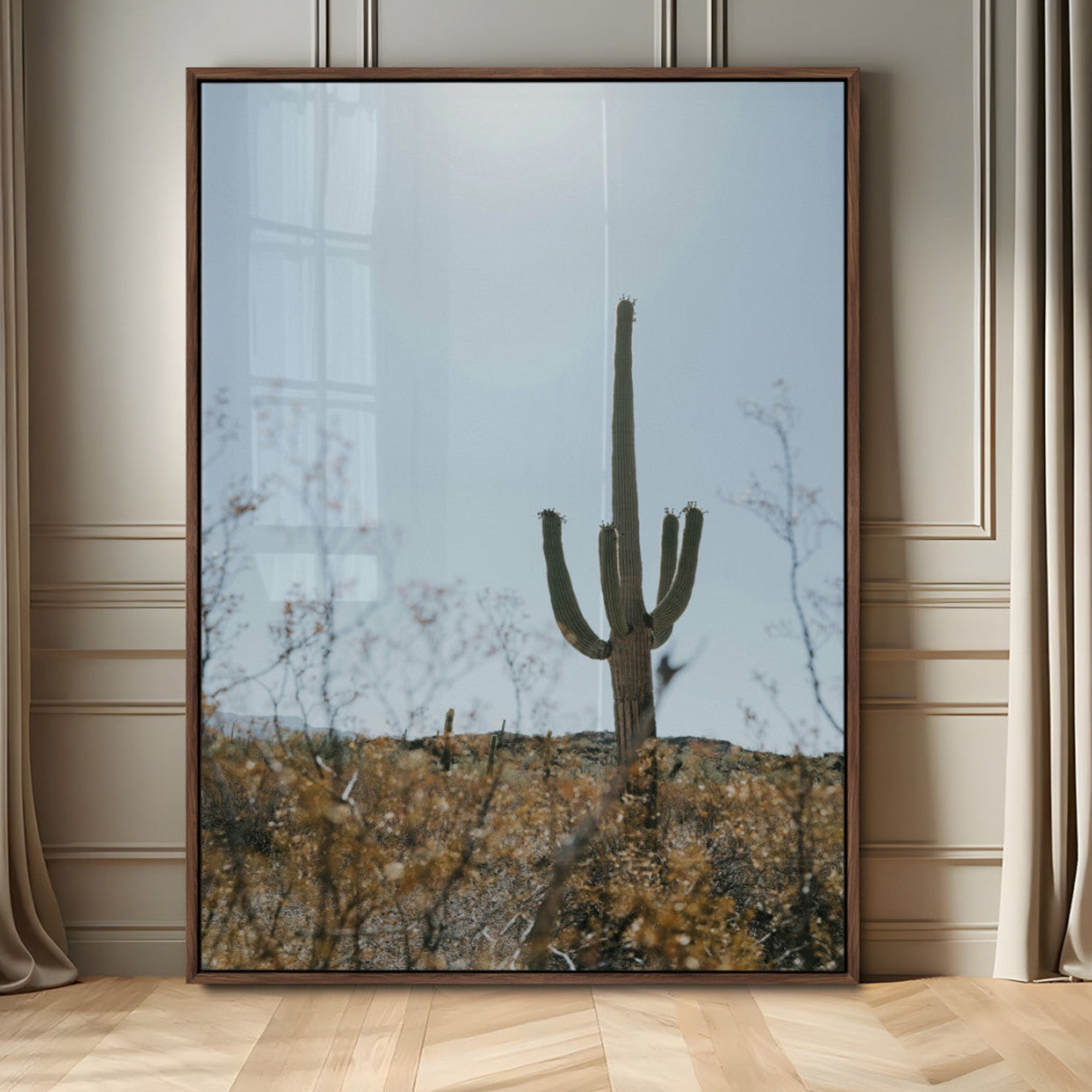 72537171-MGV-CV-24X36-Saguaro Cactus Wall Art Canvas Print – Framed Southwestern Desert Landscape Nature Scene Artwork for Home Office