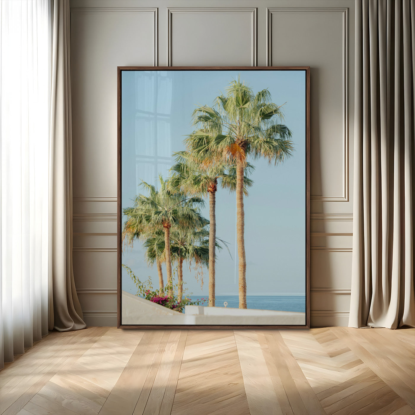 46777020-MGV-CV-24X36-Tropical Ocean Canvas Print – Framed Beach Coastal Nautical Wall Art Seascape Landscape Artwork for Home, Office