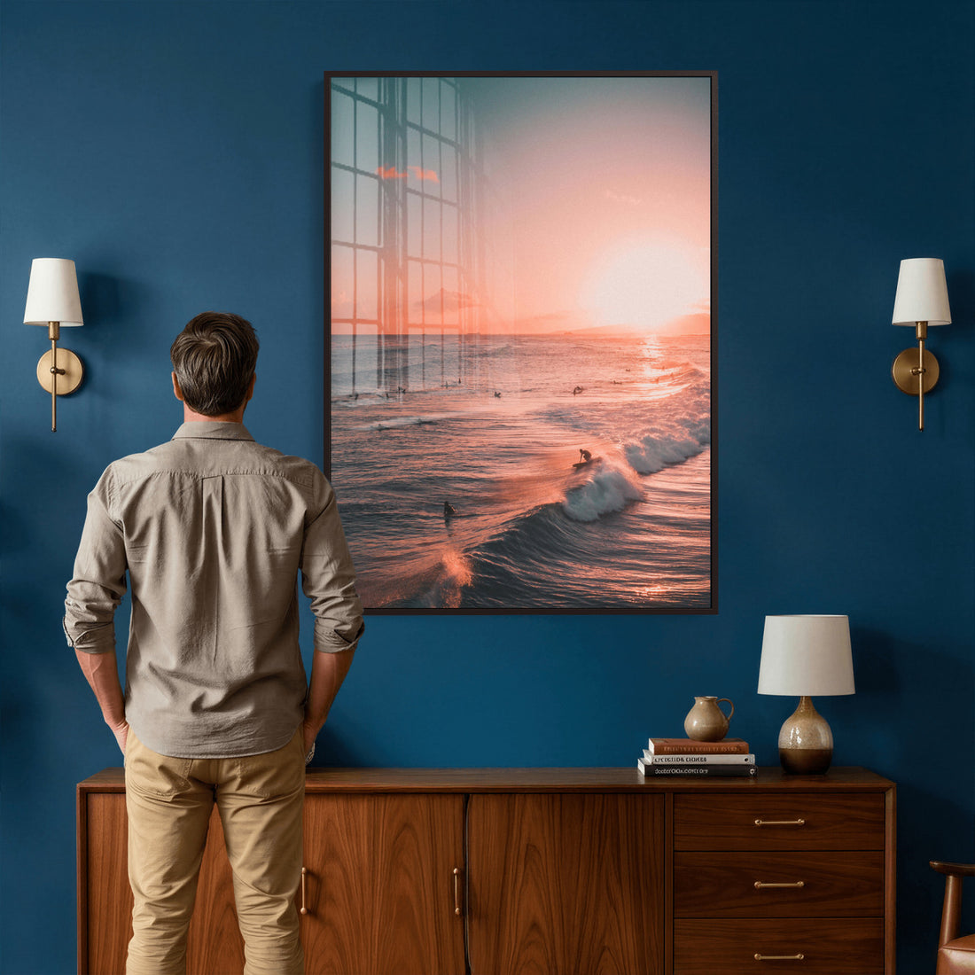 Sunset Ocean Wall Art Canvas Print