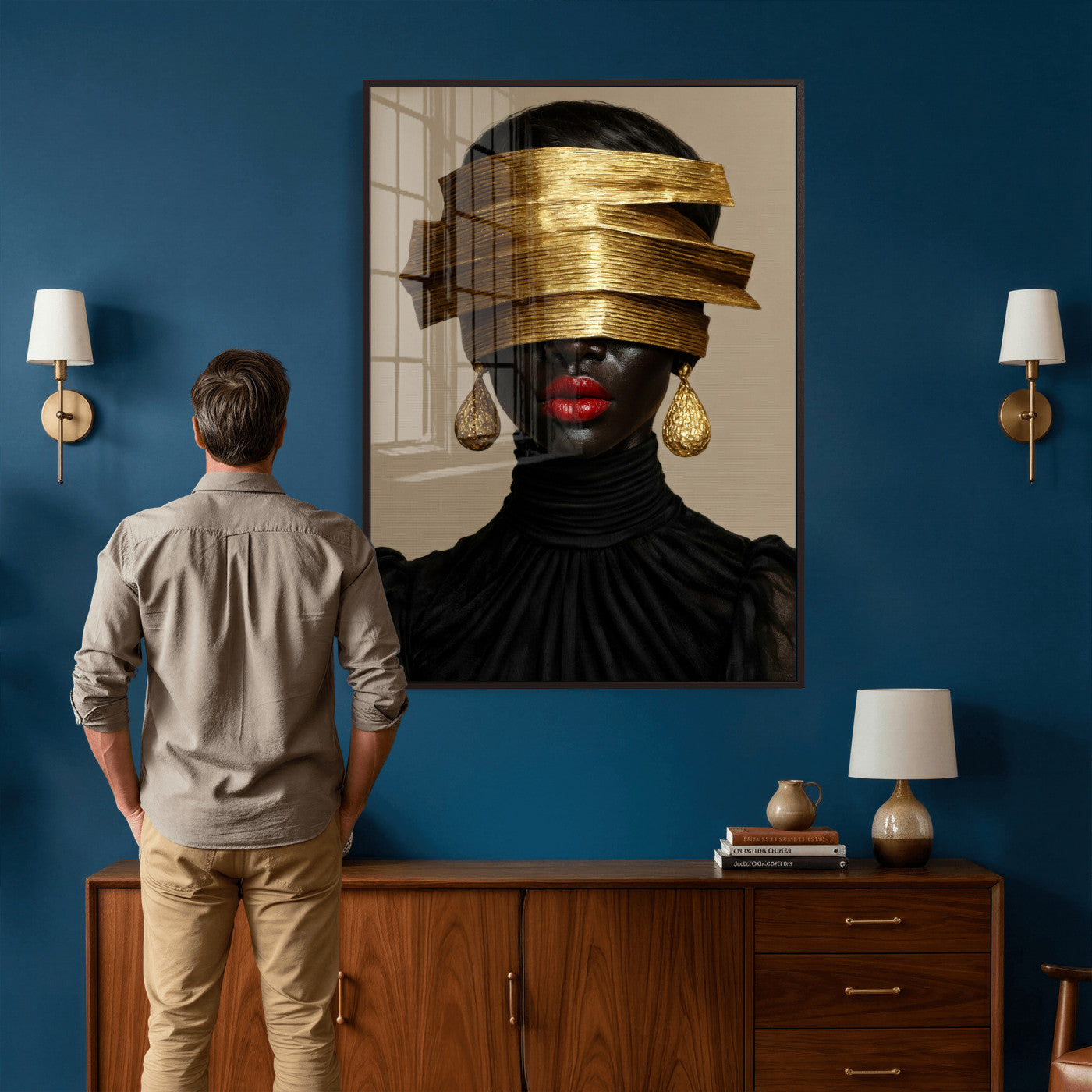 8151788X6-MGV-CV-24X36 - Abstract Afro American Women Wall Art Canvas Print