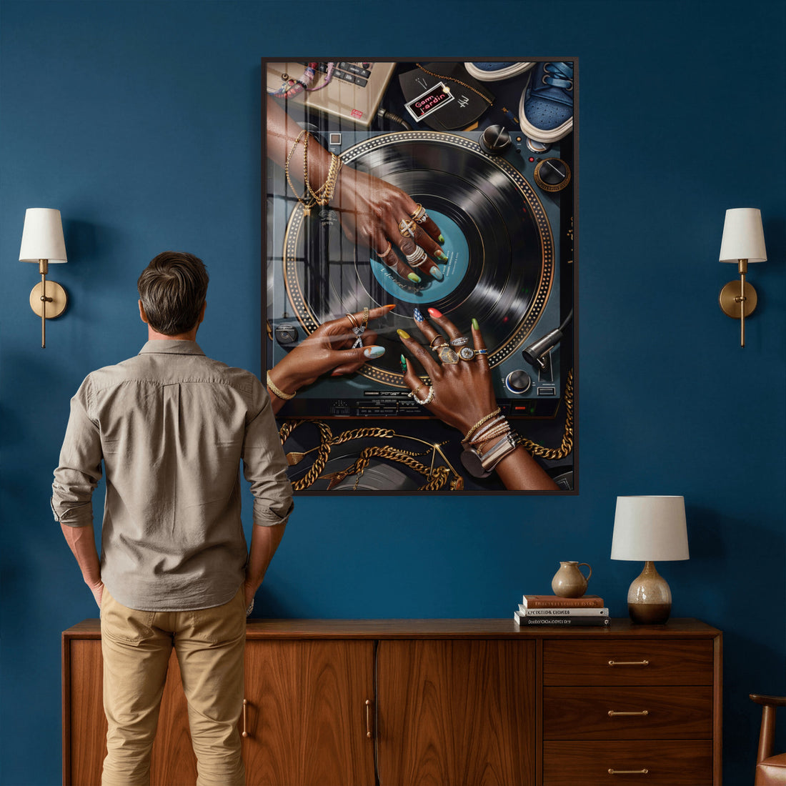 Black Woman Wall Art Canvas Print, Trendy Black Girl Wall Art