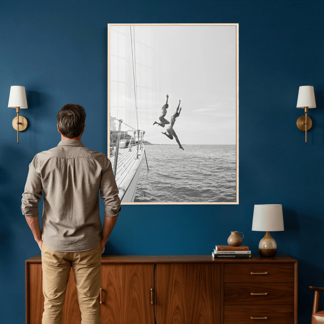 Ocean Dive Wall Art | Summer Splash Canvas Print, Waves and Sea