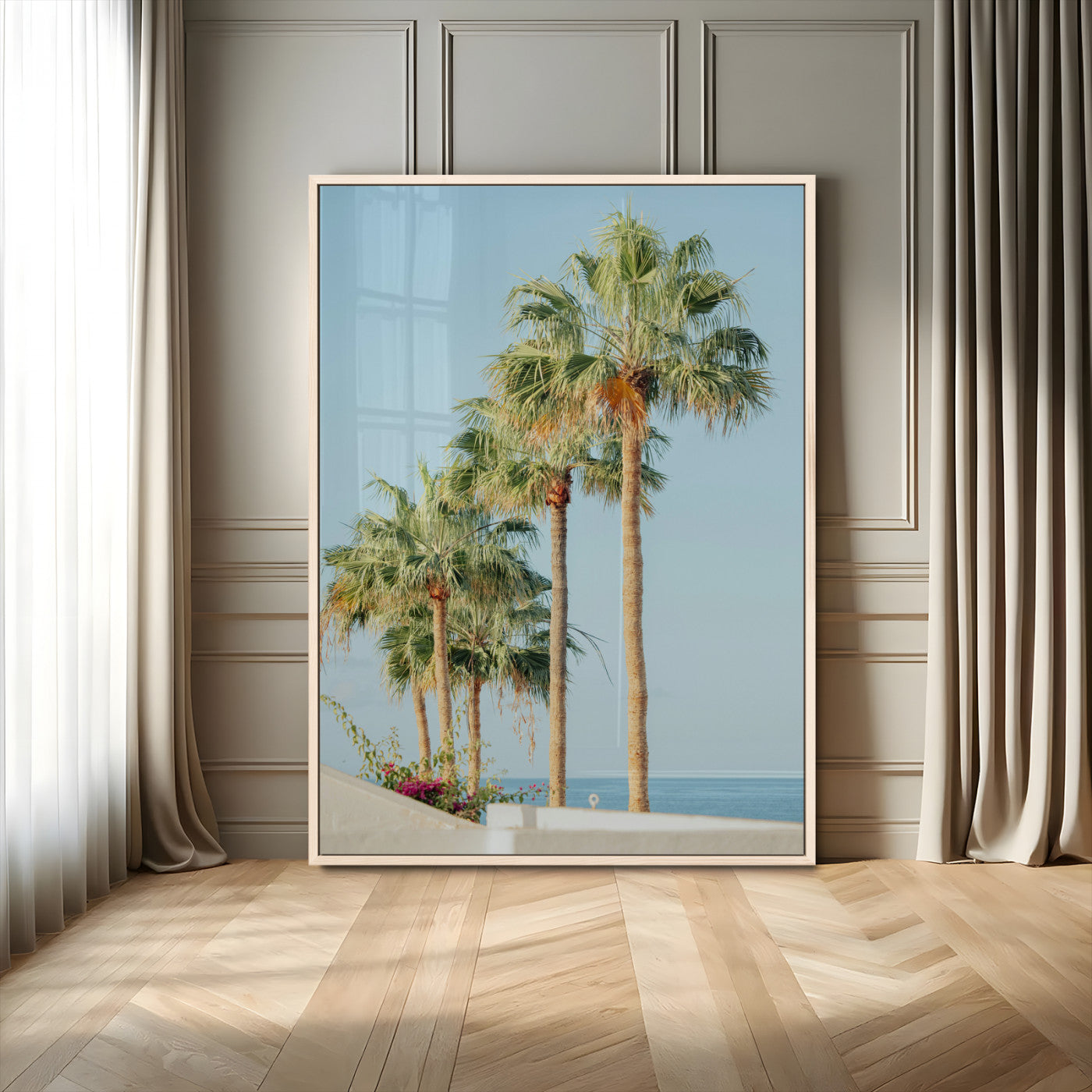 46777020-MGV-CV-24X36-Tropical Ocean Canvas Print – Framed Beach Coastal Nautical Wall Art Seascape Landscape Artwork for Home, Office