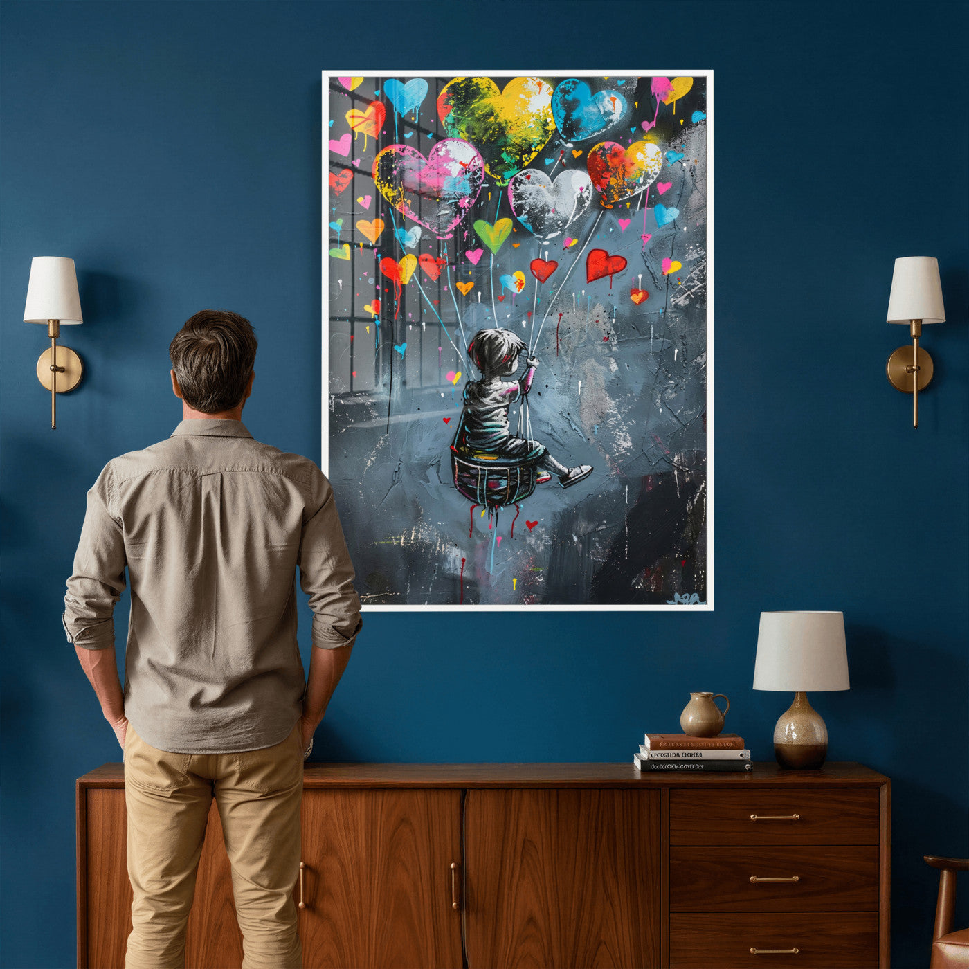 3812625445543-MGV-CV-24X36 - Banksy Balloon Canvas,Banksy Grafitti Art, Balloon Poster, Banksy Art, Wall Art Canvas Design, Ready To Hang Decoration,Wall Art