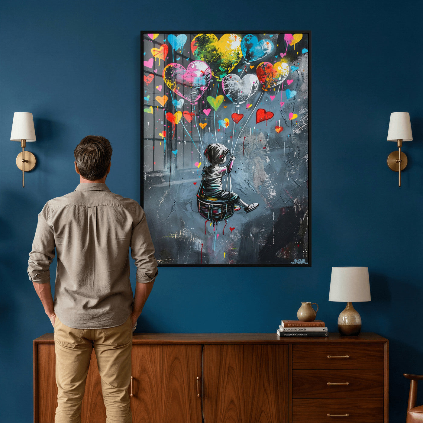 3812625445543-MGV-CV-24X36 - Banksy Balloon Canvas,Banksy Grafitti Art, Balloon Poster, Banksy Art, Wall Art Canvas Design, Ready To Hang Decoration,Wall Art