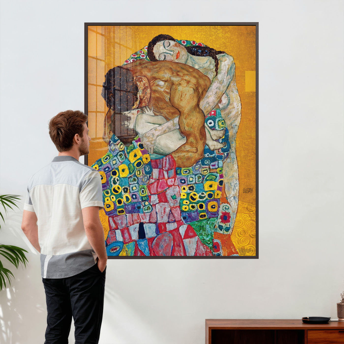 44640476-MGV-CV-24X36 - The Bride Wall Art Canvas Print – Gustav Klimt Inspired Romantic Embrace Painting