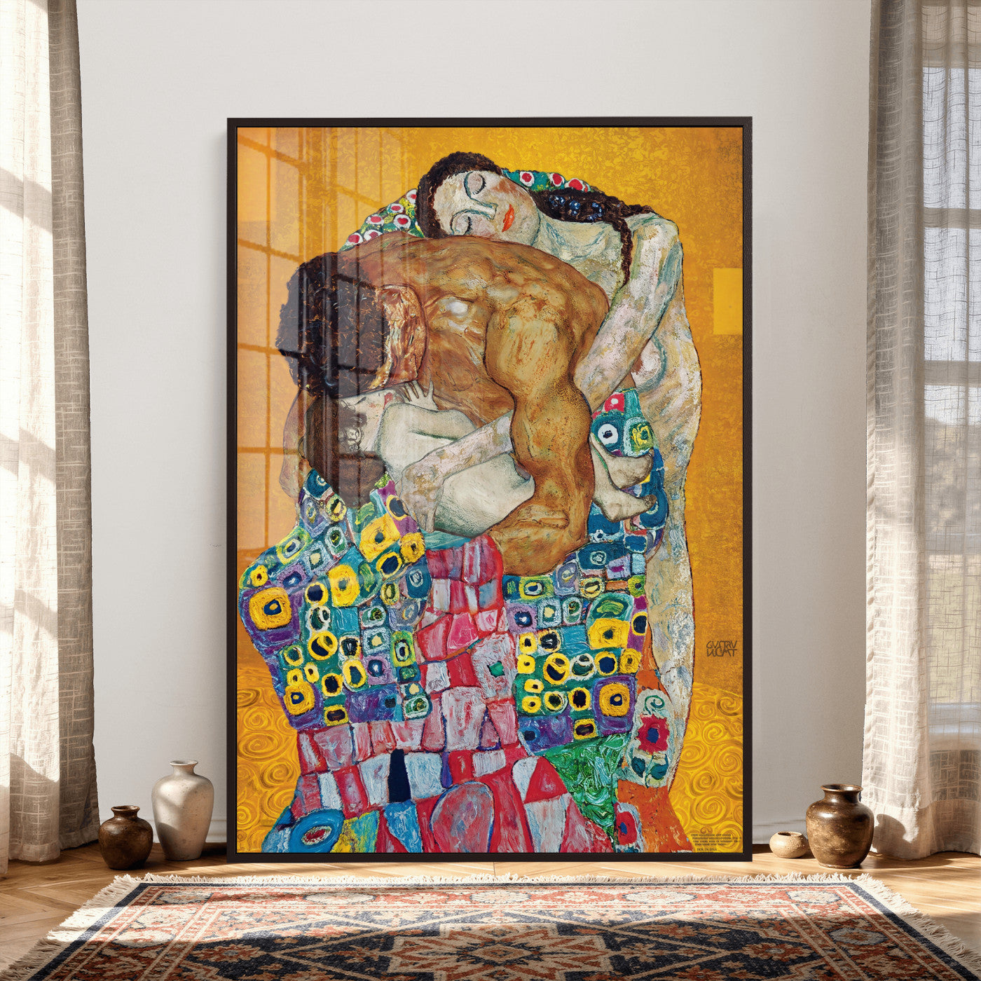44640476-MGV-CV-24X36 - The Bride Wall Art Canvas Print – Gustav Klimt Inspired Romantic Embrace Painting