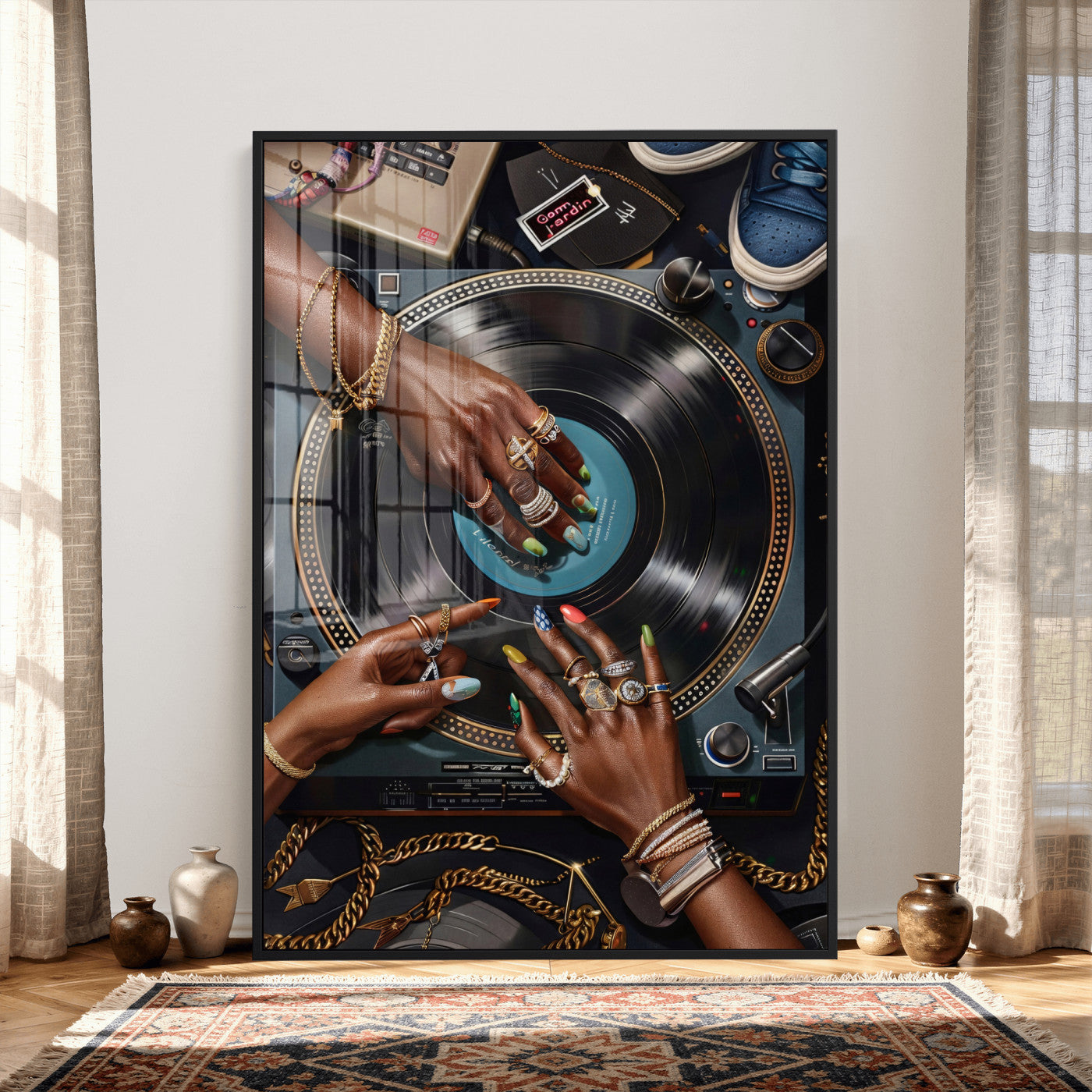 8151788R6-MGV-CV-24X36 - Black Woman Art, Black Woman Wall Art, Trendy Wall Art, Black Girl Wall Art