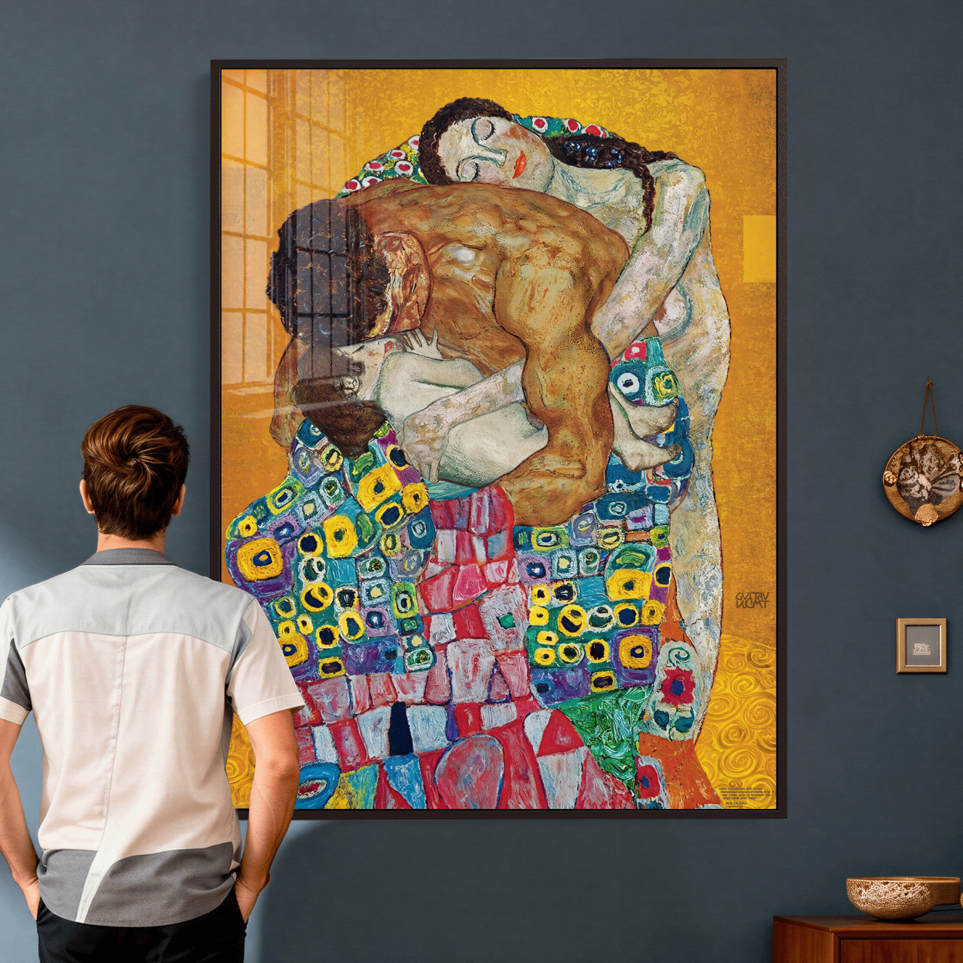 44640476-MGV-CV-24X36 - The Bride Wall Art Canvas Print – Gustav Klimt Inspired Romantic Embrace Painting