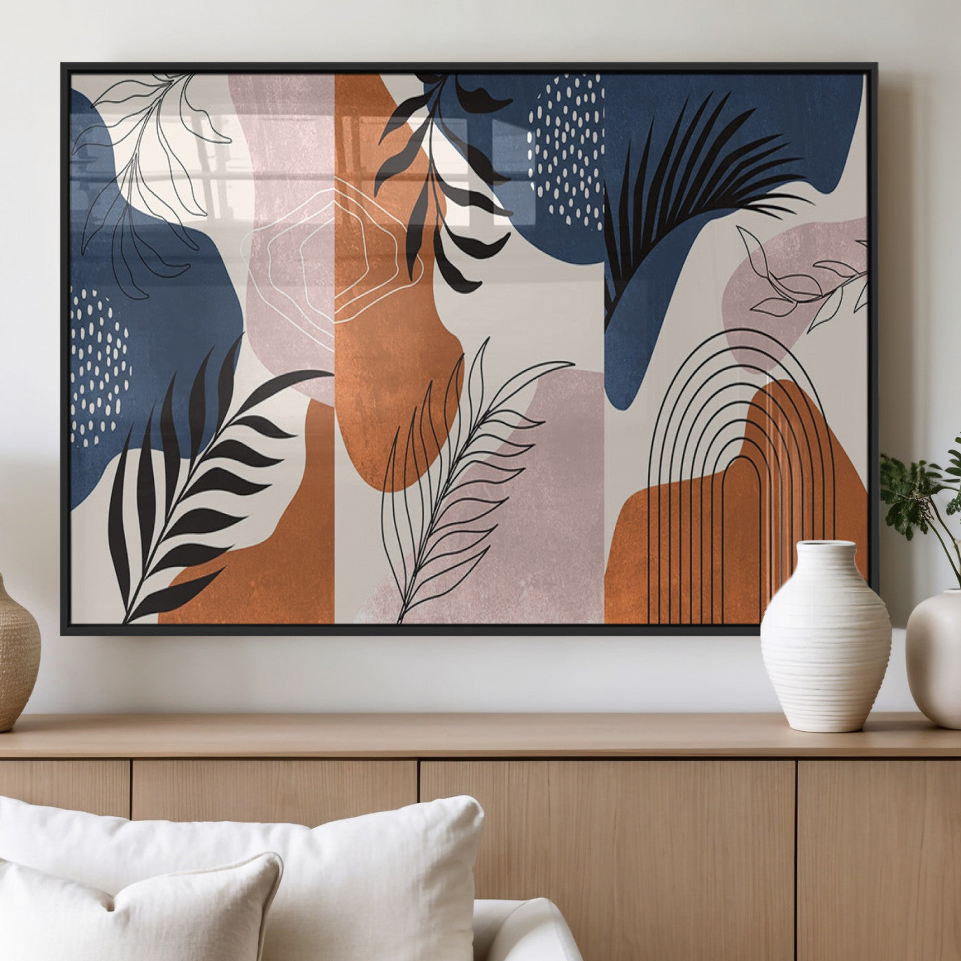 27678-MGV-FP-36X24-3P_Black-Boho Wall Art Canvas Print Set Mid-Century Prints Bohemian Wall Artwork Prints Boho Neutral,