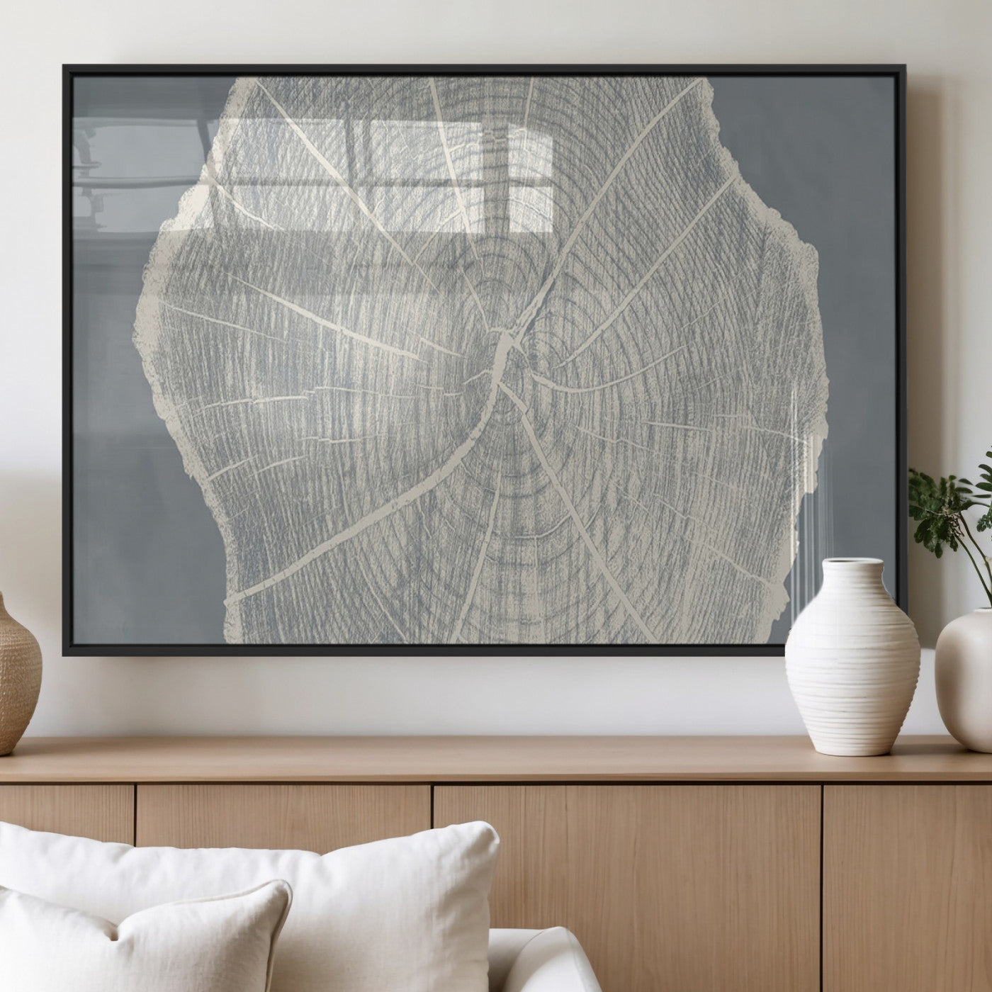 25547-MGV-FP-36X24-3P_Black-Abstract Tree Ring Wall Art Canvas Print – Nature-Inspired, Ready to Hang, Modern Home Decor