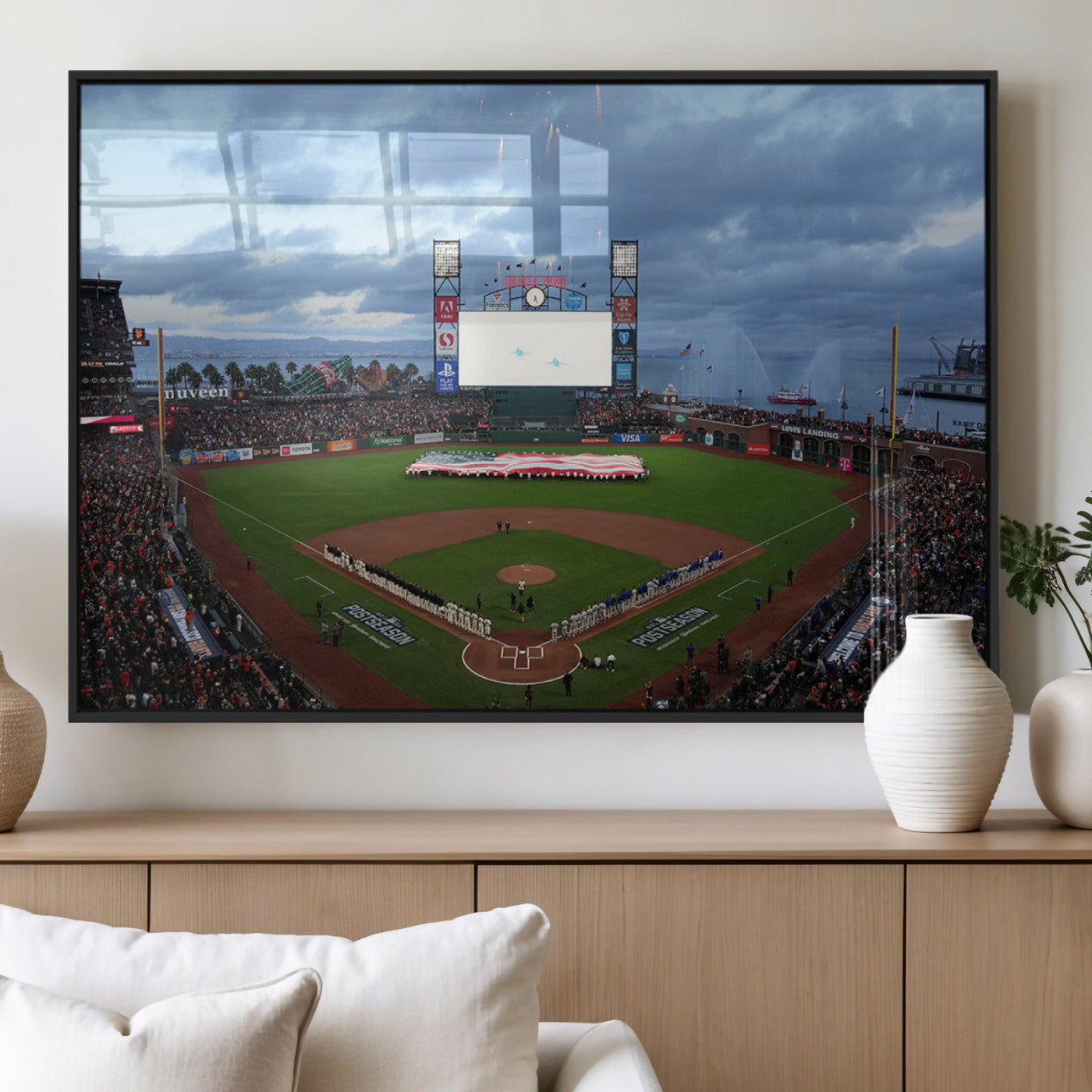 44631-MGV-FP-36X24-3P_Black-Oracle Park San Francisco Giants Wall Art | Oracle Park Stadium Canvas Print| Large Framed Baseball