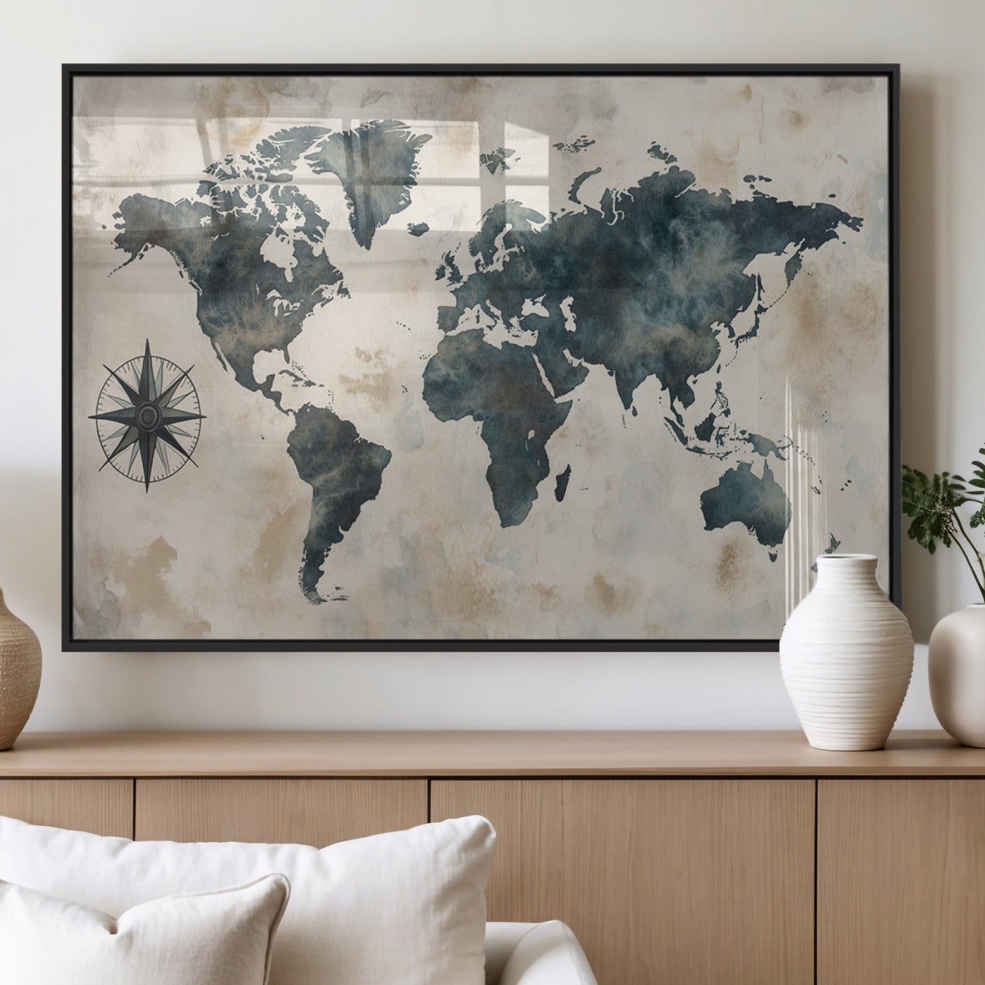 38040-MGV-FP-36X24-3P_Black-Push Pin World Map Canvas Print – Travel Tracker Wall Art for Couples, Perfect Anniversary Gift for Home or Office Decor