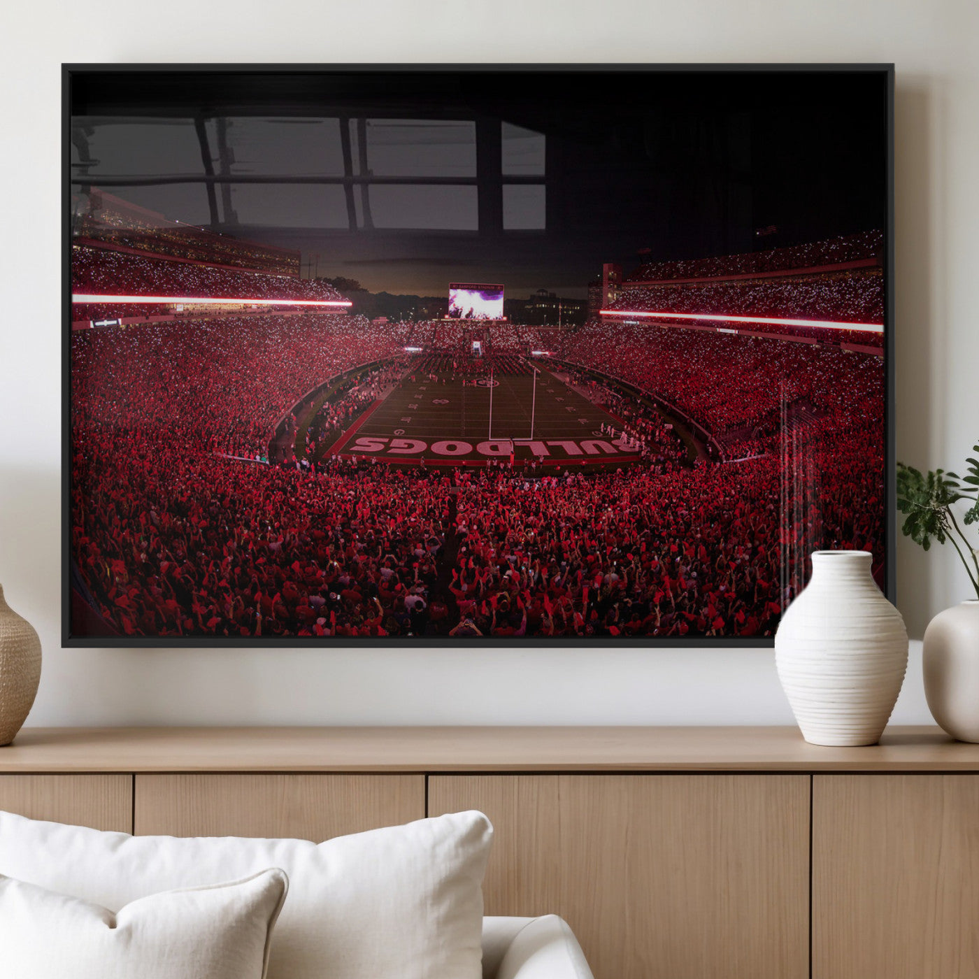 38331045-MGV-FP-36X24-3P_Black-Dooley Stadium Wall Art, Sports Arena Canvas Print, Dooley Field Sanford Stadium Artwork for Home, Office