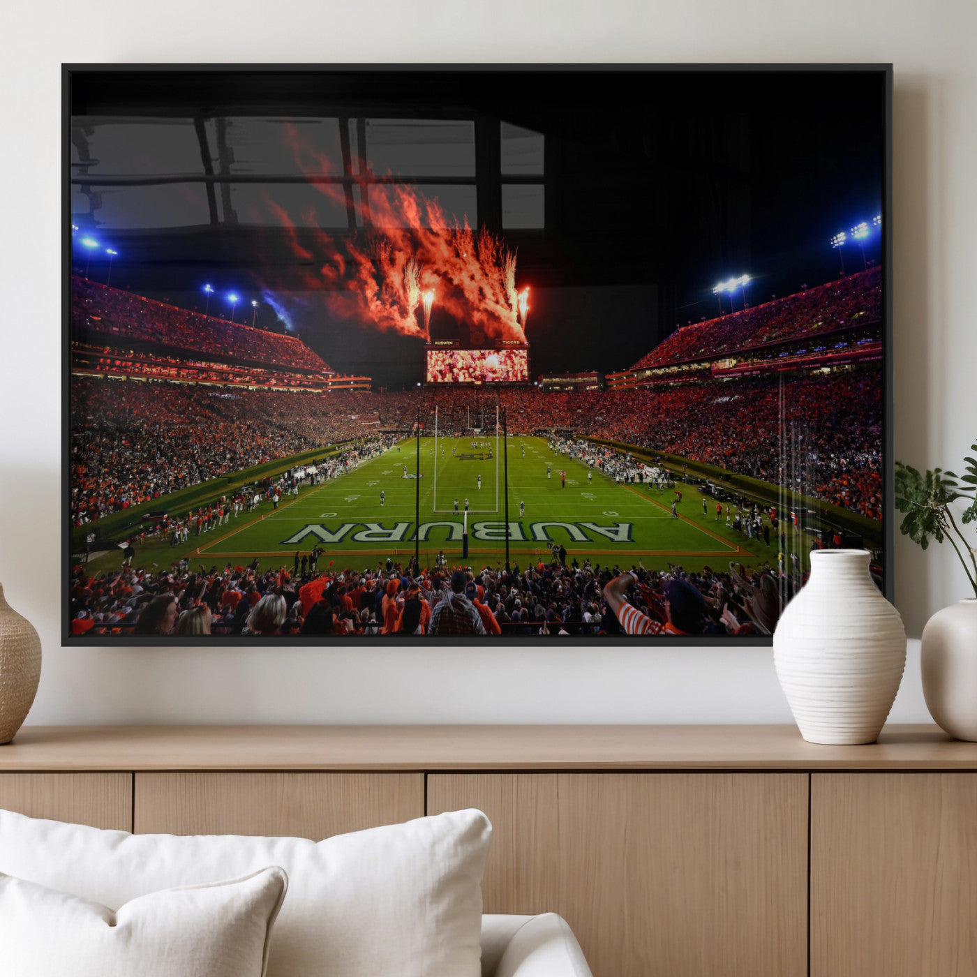 59046876-MGV-FP-36X24-3P_Black-Jordan-Hare Stadium Wall Art Canvas Print, Football Stadium Aerial View, College Sports Art for Man Cave or Game Room (Copy)