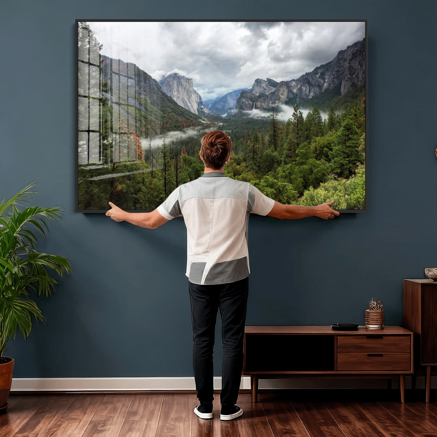 46168759-MGV-CV-36X24 - Yosemite Valley Wall Art Canvas Print, El Capitan Mountain Landscape Nature Wall Decor