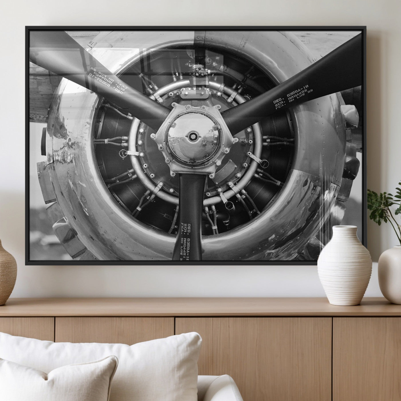 28132-MGV-FP-36X24-3P_Black-Vintage Airplane Wall Art Canvas Print