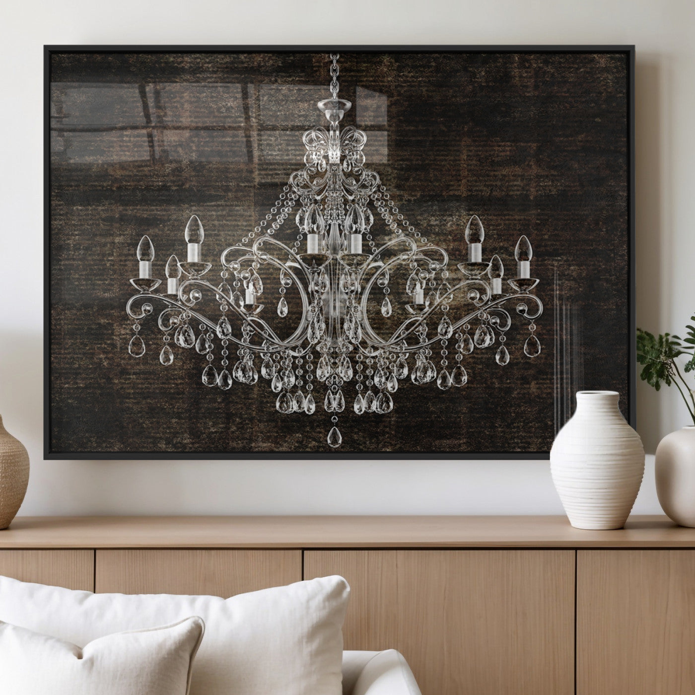 69434-MGV-FP-36X24-3P_Black-Rustic Chandelier Canvas Print