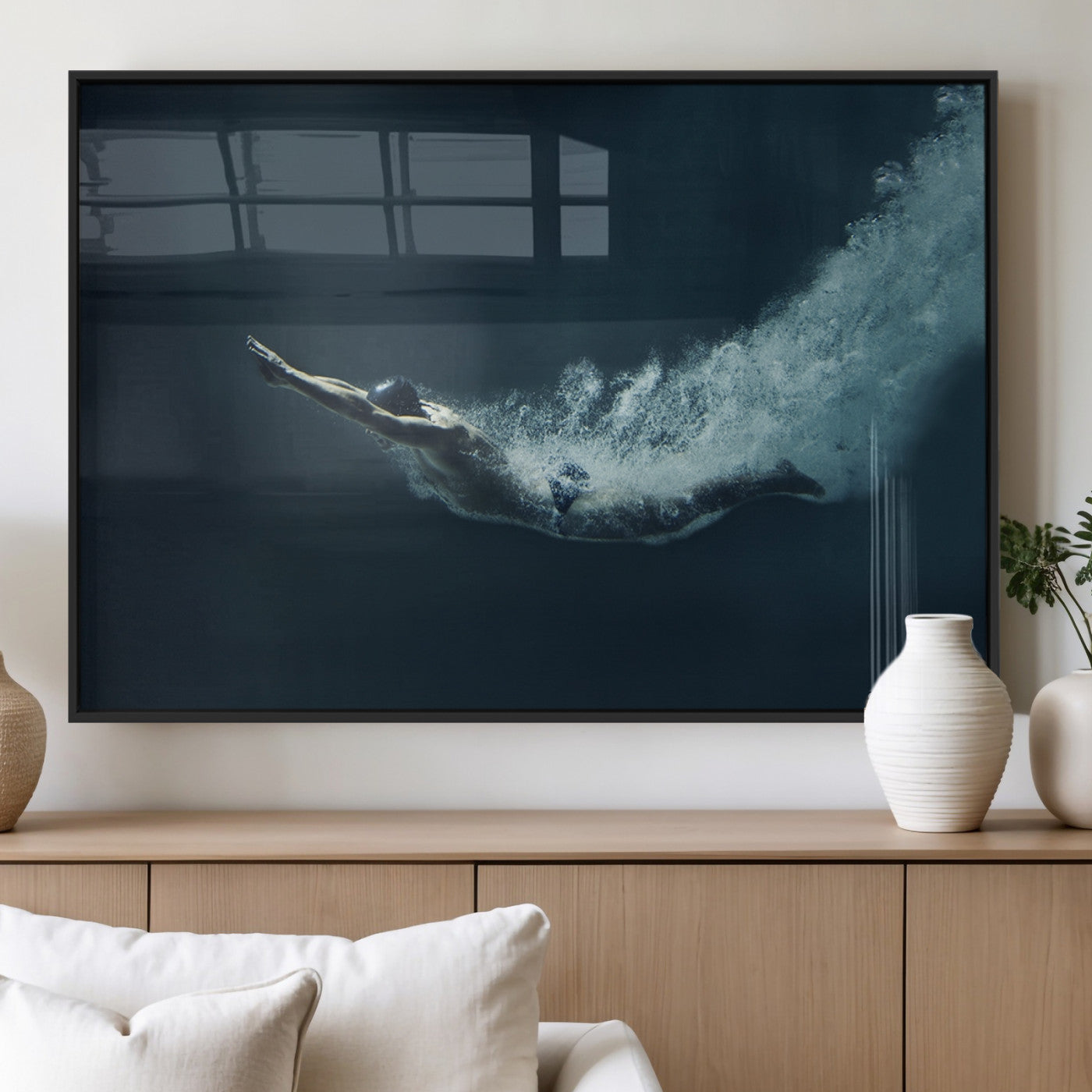 48463-MGV-FP-36X24-3P_Black-Swimmer Wall Art Canvas Print