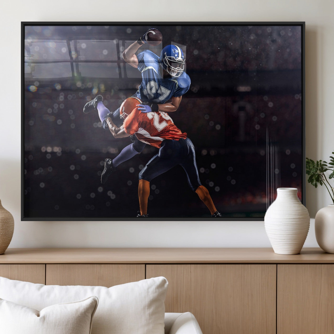 76491-MGV-FP-36X24-3P_Black-American Football Wall Art Canvas Print, Stadium Sport Wall Art Print