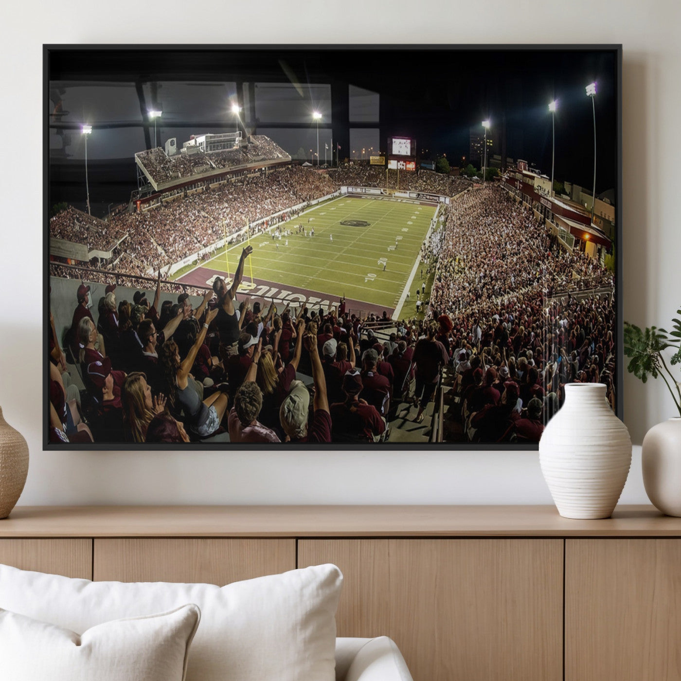 94126-MGV-FP-36X24-3P_Black-Washington-Grizzly Stadium Canvas Print, American Football Wall Art Canvas Print, Stadium Sport Wall