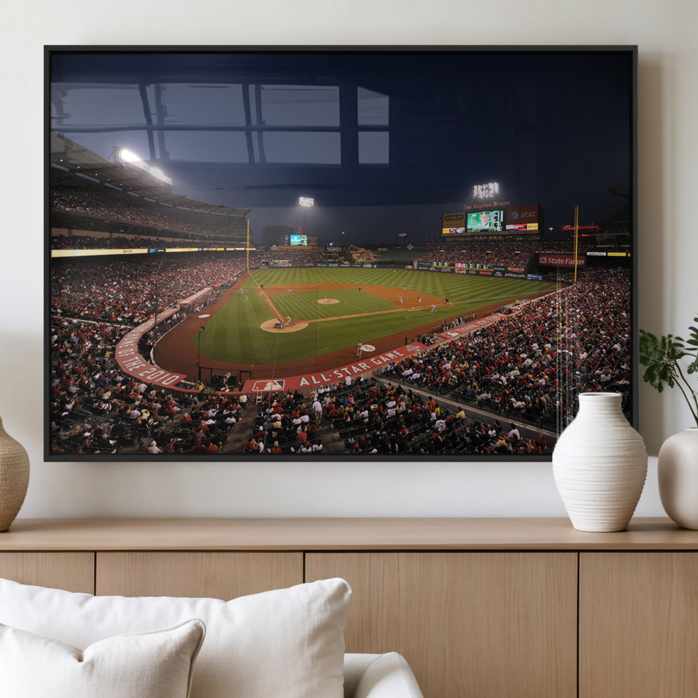 88896-MGV-FP-36X24-3P_Black-Los Angeles Angels Baseball Team Print - Anaheim Angel Stadium Wall Art Canvas Print
