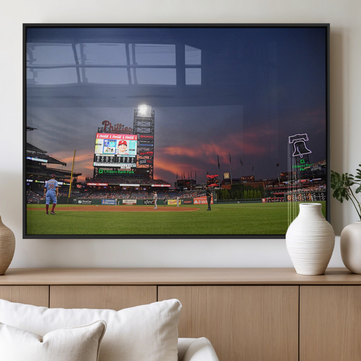22594-MGV-FP-36X24-3P_Black-Philadelphia Phillies Baseball Print - Philadelphia Citizens Bank Park Stadium Wall Art, Phillies