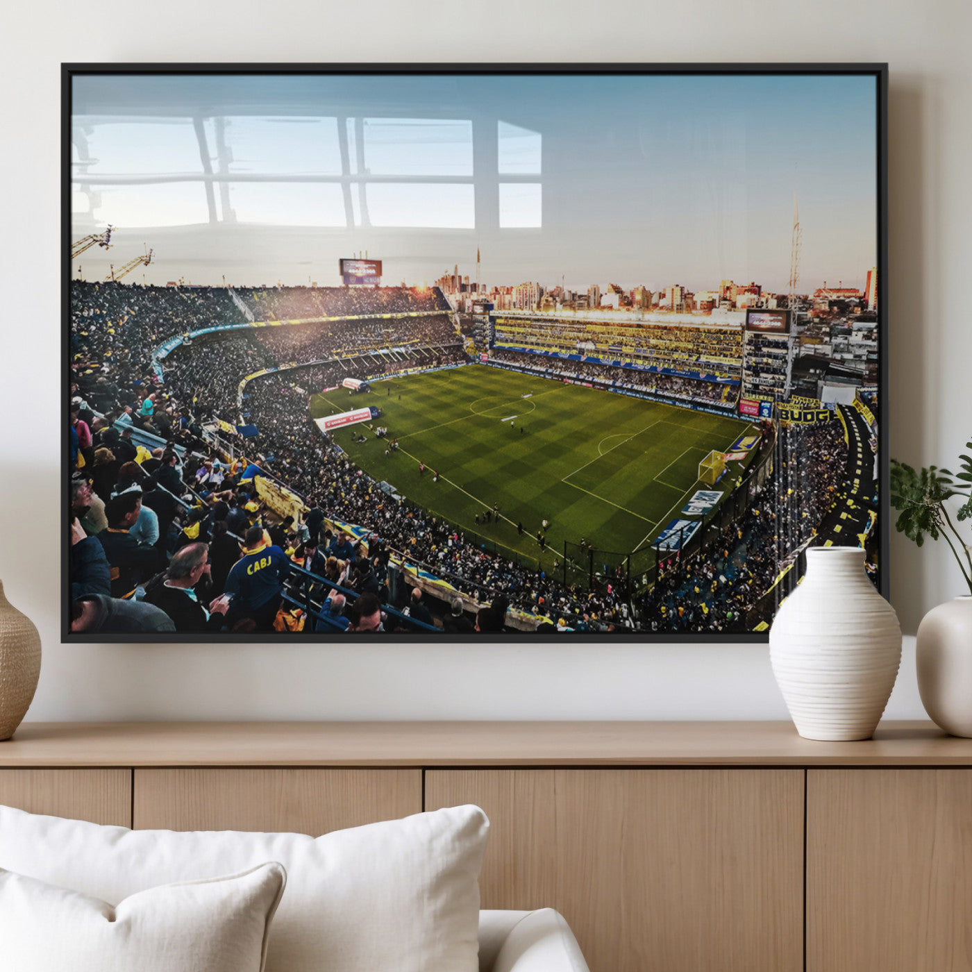 50105-MGV-FP-36X24-3P_Black-Boca Juniors Soccer Team Print - Buenos Aires Bombonera Stadium Wall Art Canvas Print
