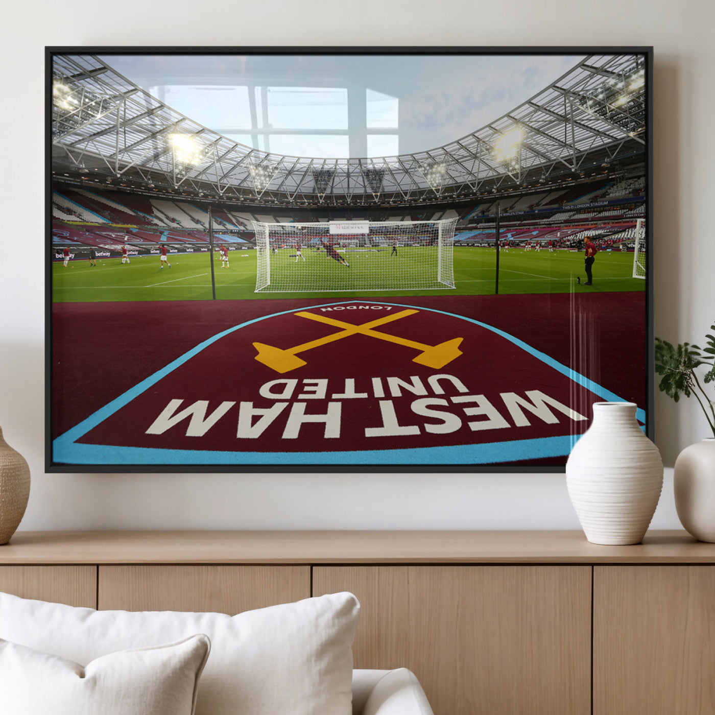 77367-MGV-FP-36X24-3P_Black-West Ham United FC Stadium Canvas Wall Art – London Stadium Football Print – Premier League Team