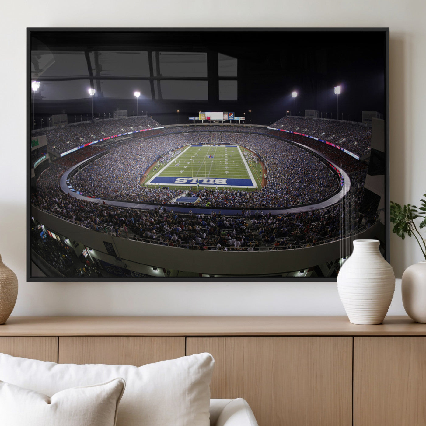 98546-MGV-FP-36X24-3P_Black-Buffalo Bills NFL Football Team Print - Buffalo Highmark Stadium Wall Art Canvas Print