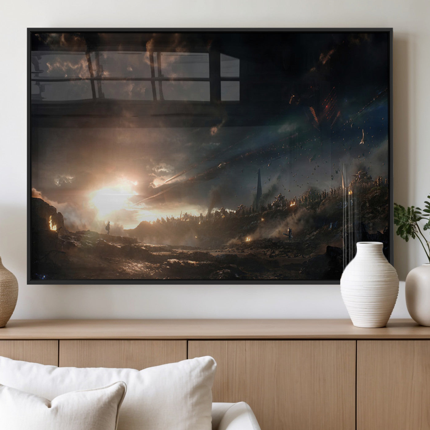58617-MGV-FP-36X24-3P_Black-Avengers Planet Wall Art Canvas Print