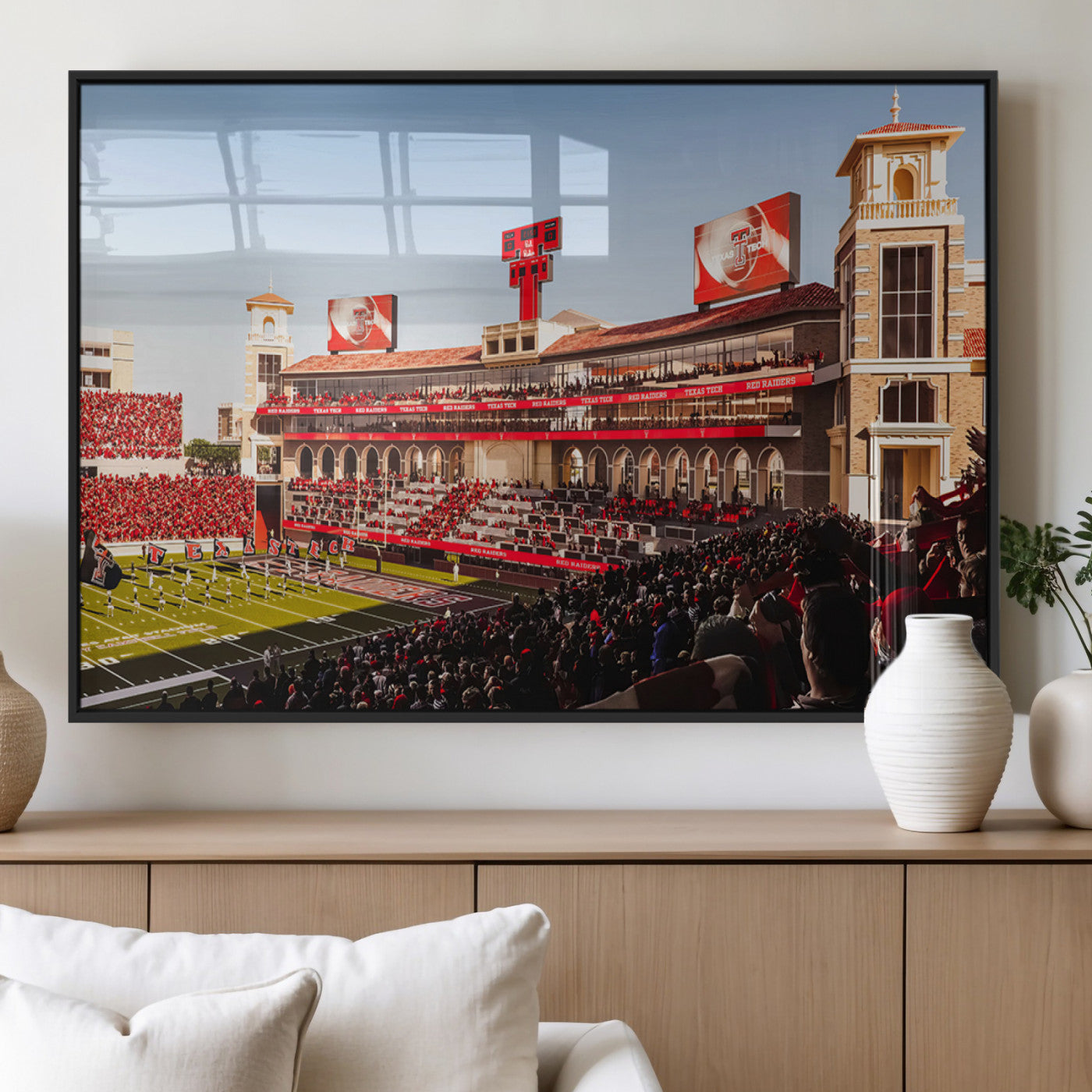 89744-MGV-FP-36X24-3P_Black-Jones AT&T Stadium Texas Tech Red Raiders Wall Art | Large Att Stadium Canvas Print | College