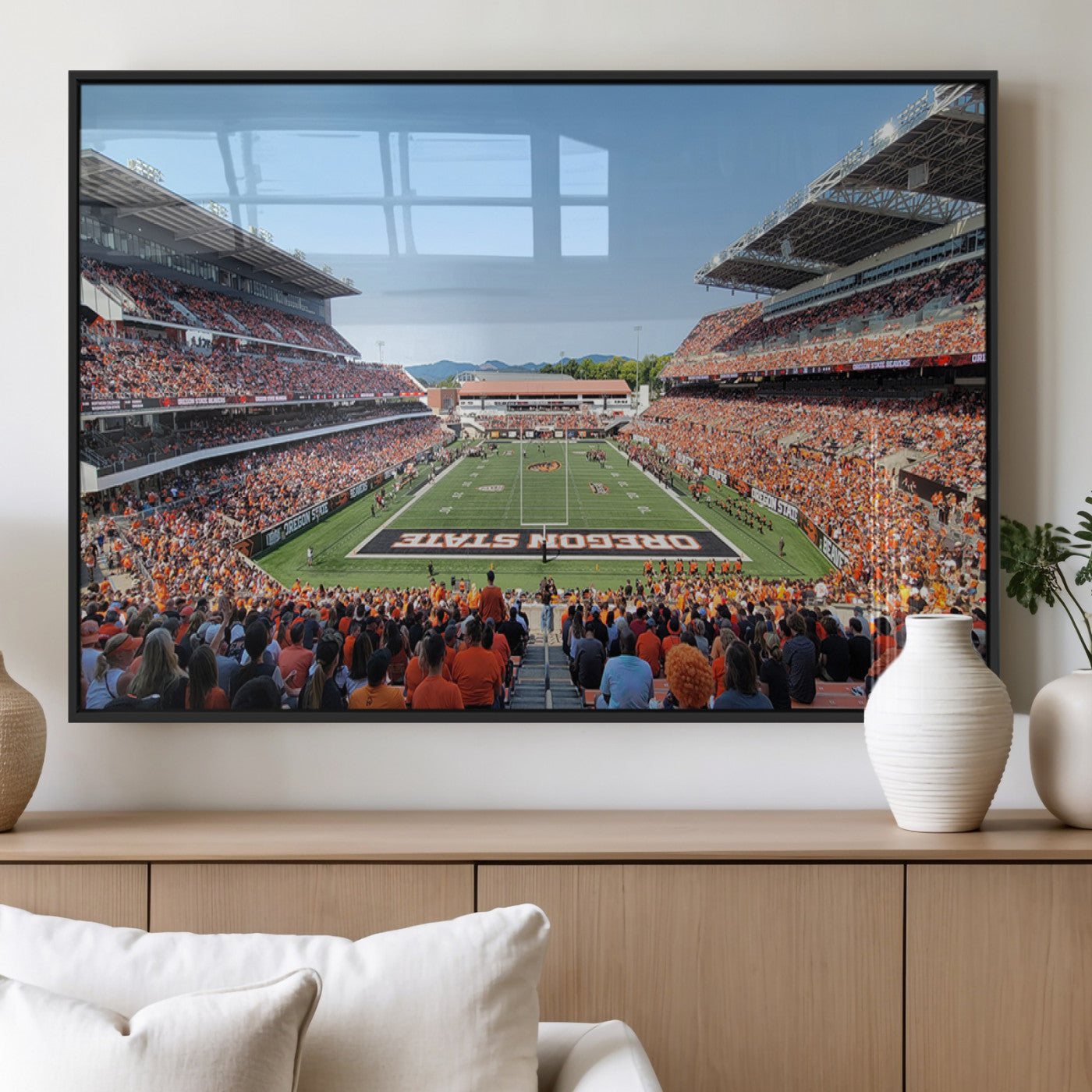 35211-MGV-FP-36X24-3P_Black-Oregon State Beavers Football Team Print - Corvallis Reser Stadium Wall Art Canvas Print