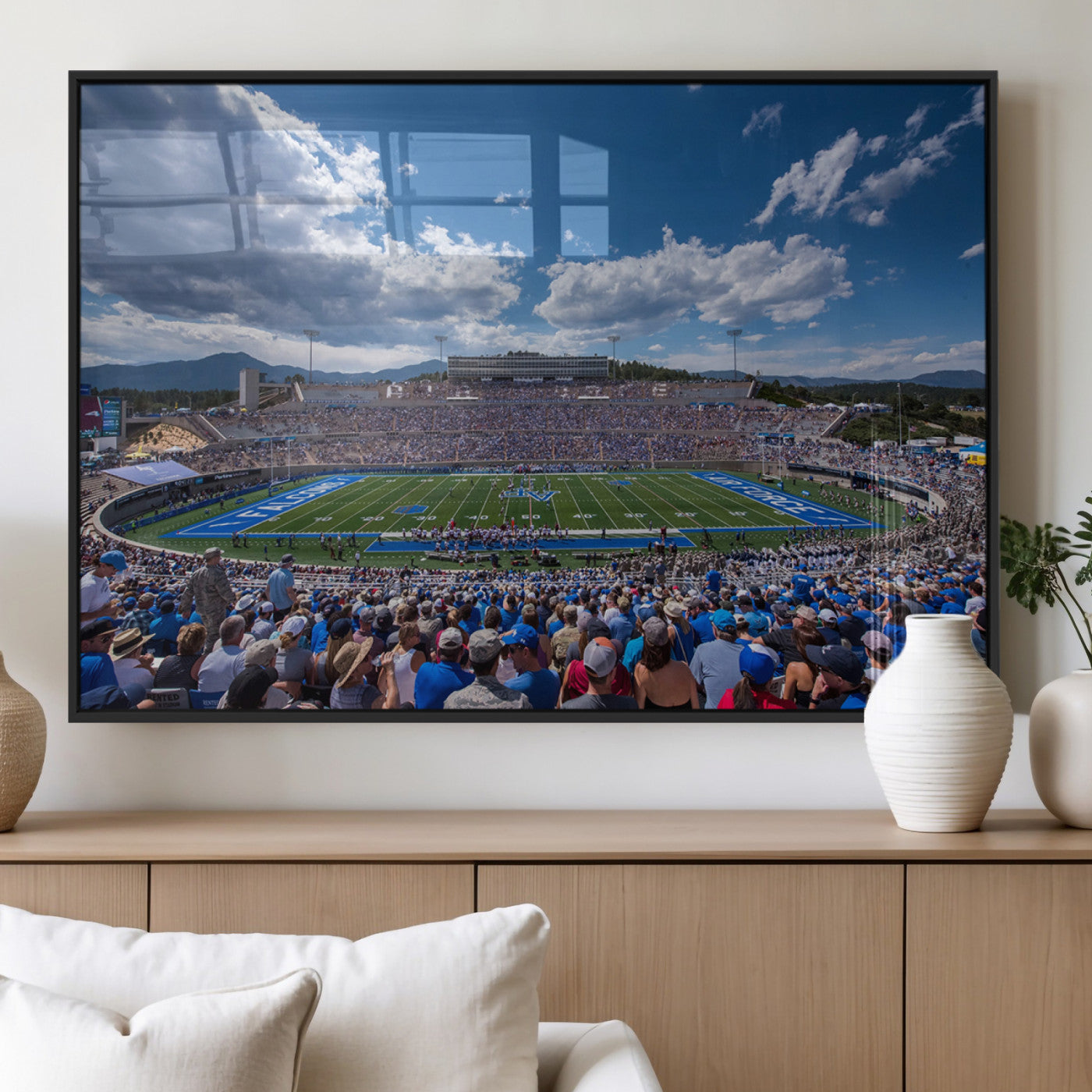 59281-MGV-FP-36X24-3P_Black-Air Force Falcons Football Team Print - Colorado Springs Falcon Stadium Wall Art Canvas Print