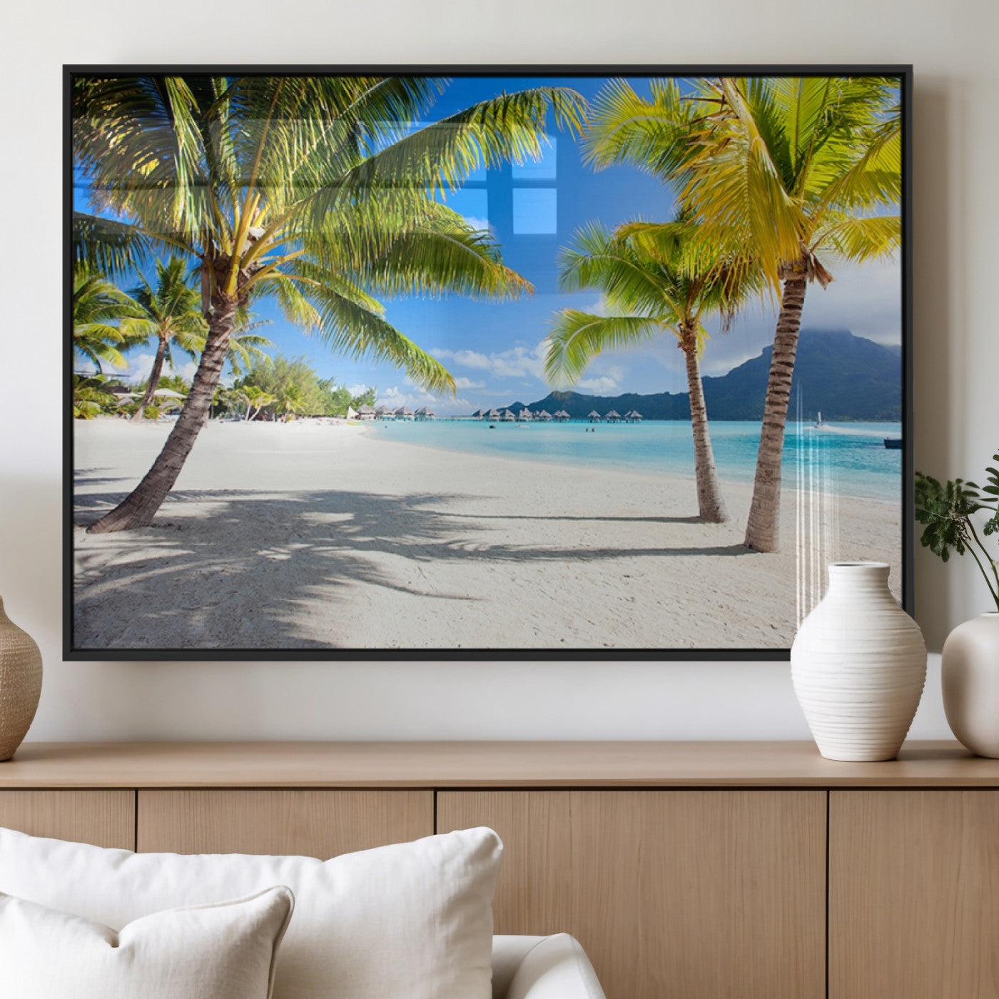 52513-MGV-FP-36X24-3P_Black-Blue Beach and Sea Wall Art Canvas Print