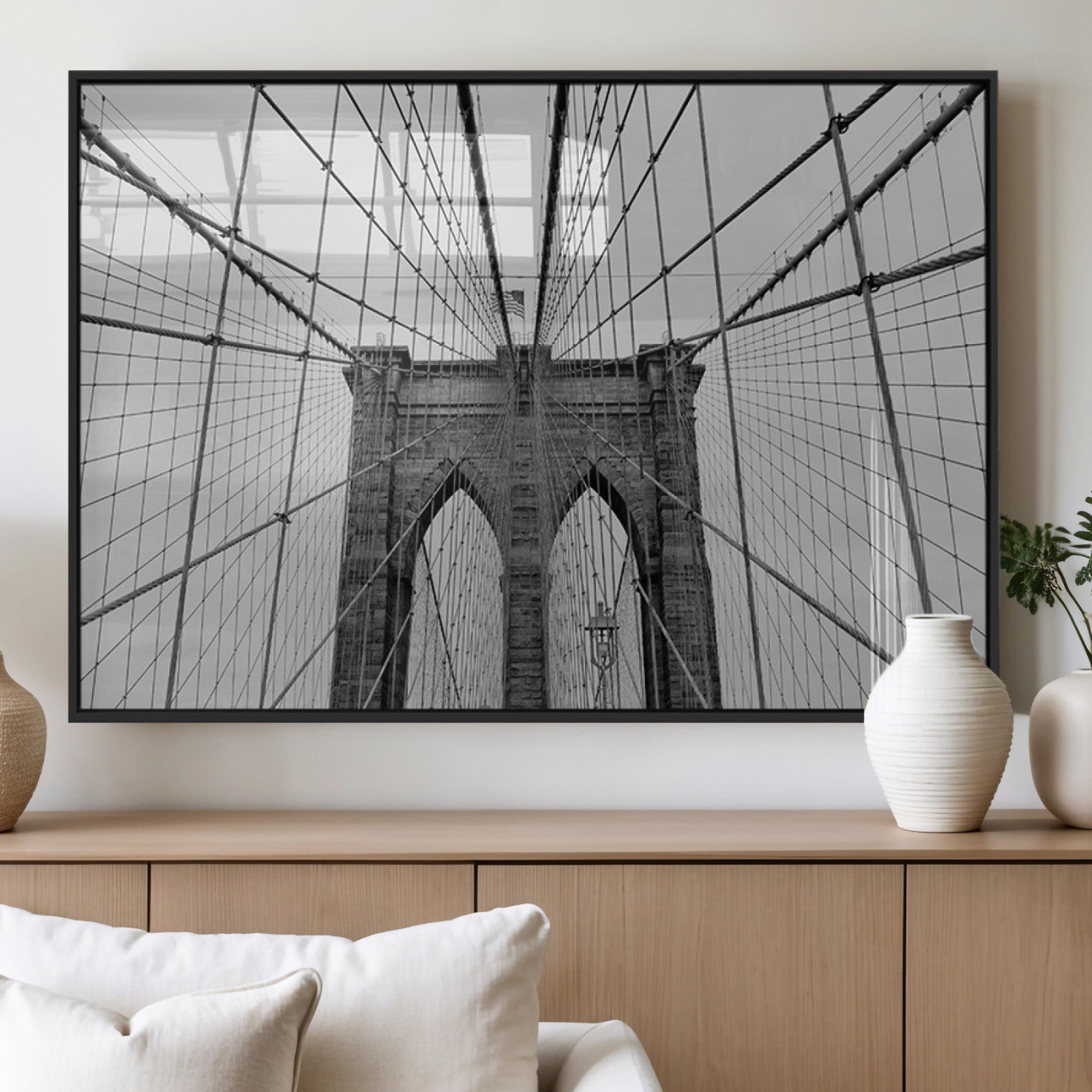 31341-MGV-FP-36X24-3P_Black-Large Brooklyn Bridge Wall Art Canvas Print