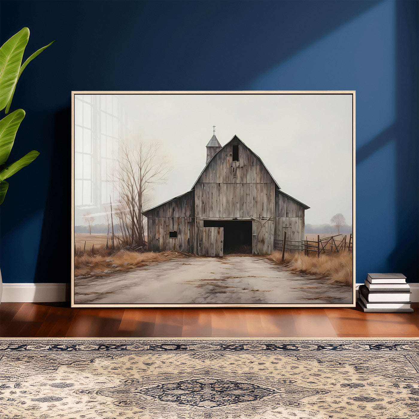 11602-MGV-CV-36X24 - Farmhouse Rustic Barn Wall Art Canvas Print – Framed and Ready to Hang – Perfect Addition to