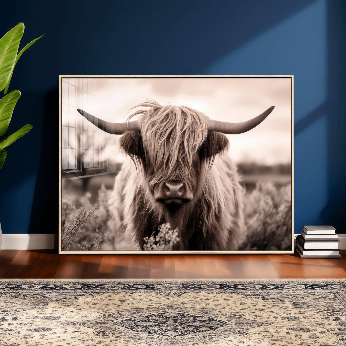 55903-MGV-CV-36X24 - Scottish Cow Longhorn Wall Art Canvas Print