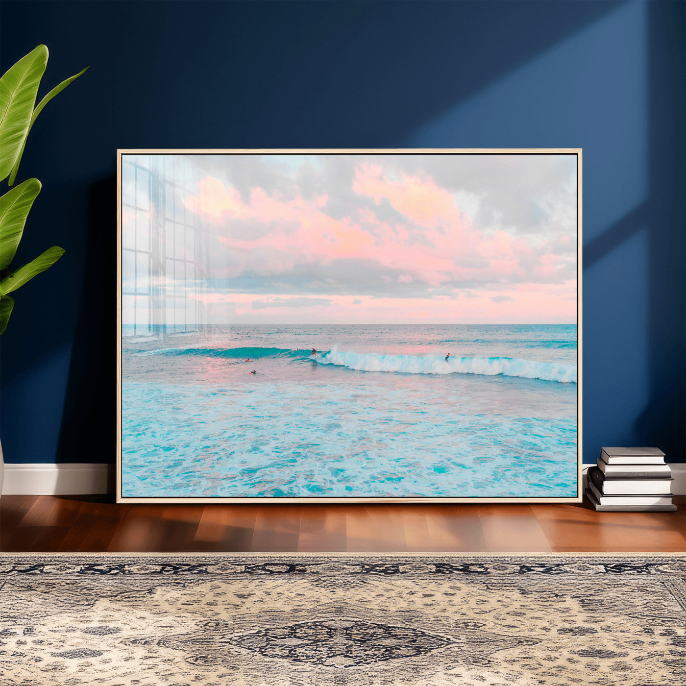 73216461-MGV-CV-36X24 - Ocean Wave Wall Art Canvas Print, Pastel Surf Seascape Photography, Coastal Beach Wall Decor
