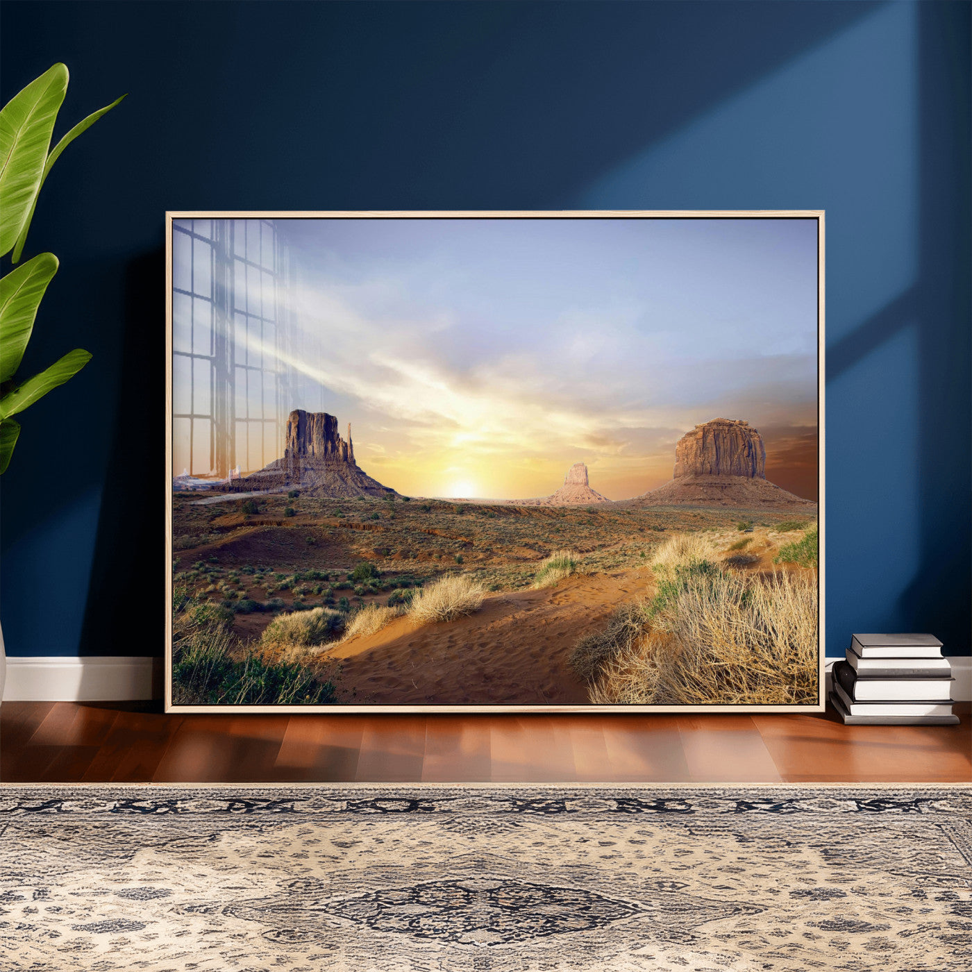 14901845-MGV-CV-36X24 - Monument Valley Desert Landscape Wall Art Canvas Print, Southwest Desert Rock Formation Canvas Print, Western Red Rock Panorama Art Printing