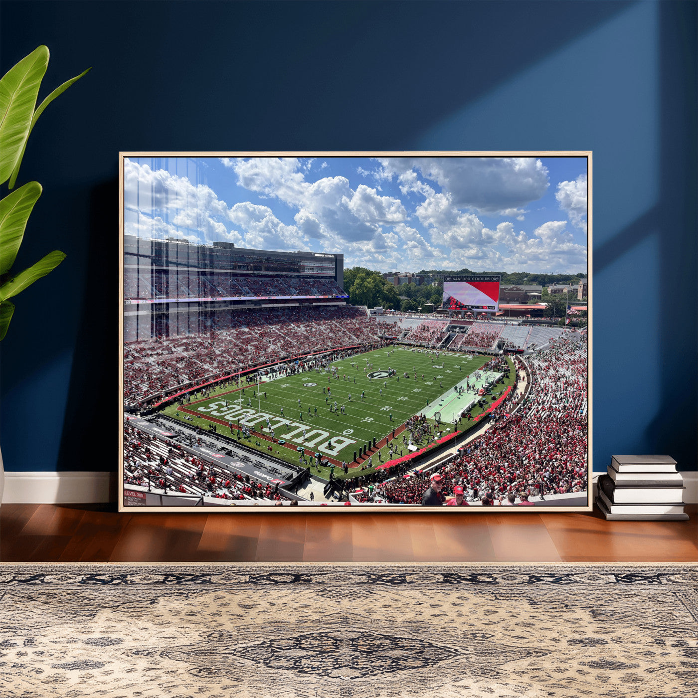 10665453-MGV-CV-36X24 - Georgia Bulldogs Stadium Wall Art Canvas Print, Sanford Stadium Football Field Panorama, College Football Game Day Wall Decor