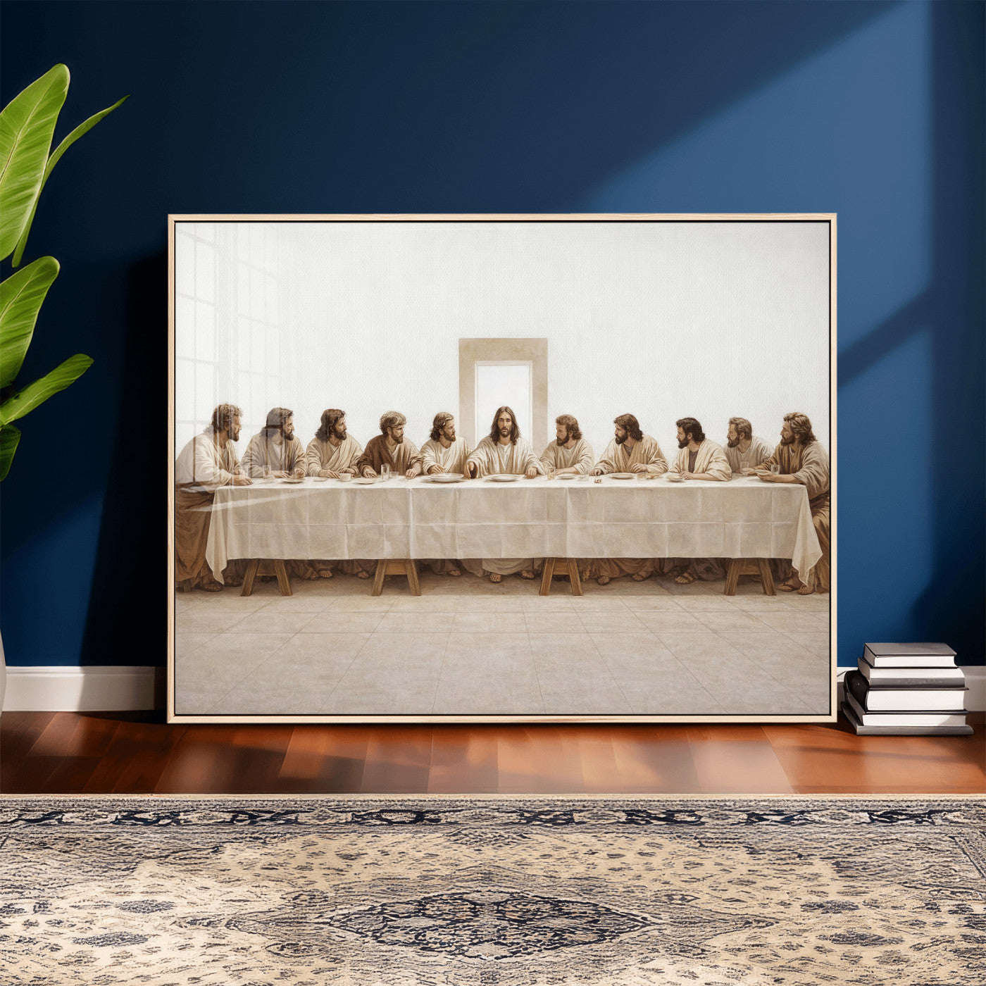 76380069-MGV-CV-36X24 - The Last Supper Wall Art Canvas Print, Jesus Christ Biblical Scene Canvas Print, Christian Religious Artwork for Church Living Room Decor