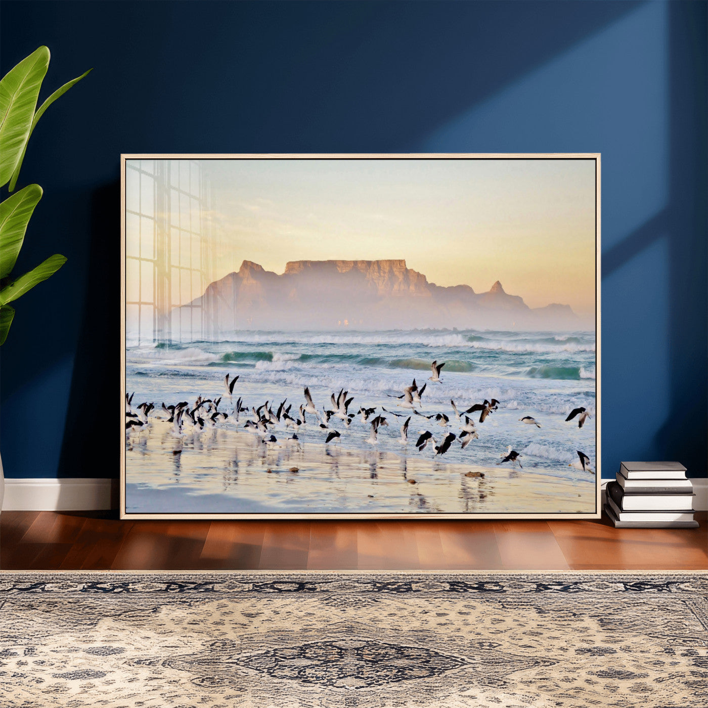 78989362-MGV-CV-36X24 - Seagulls Over Ocean Wall Art Canvas Print – Coastal Beach Landscape Artwork for Living Room Decor
