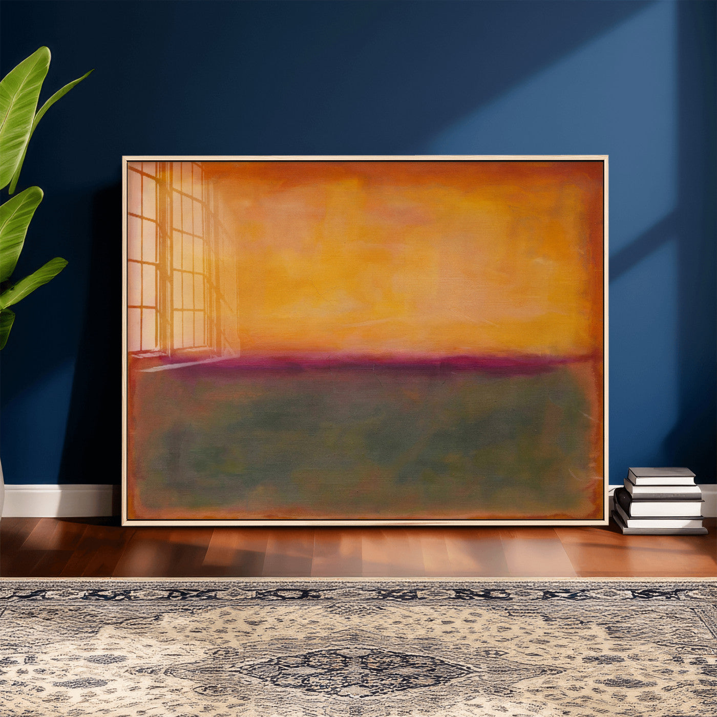 21628300-MGV-CV-36X24 - Abstract Color Field Wall Art Canvas Print, Framed Minimalist Horizon Artwork for Living Room Bedroom Office