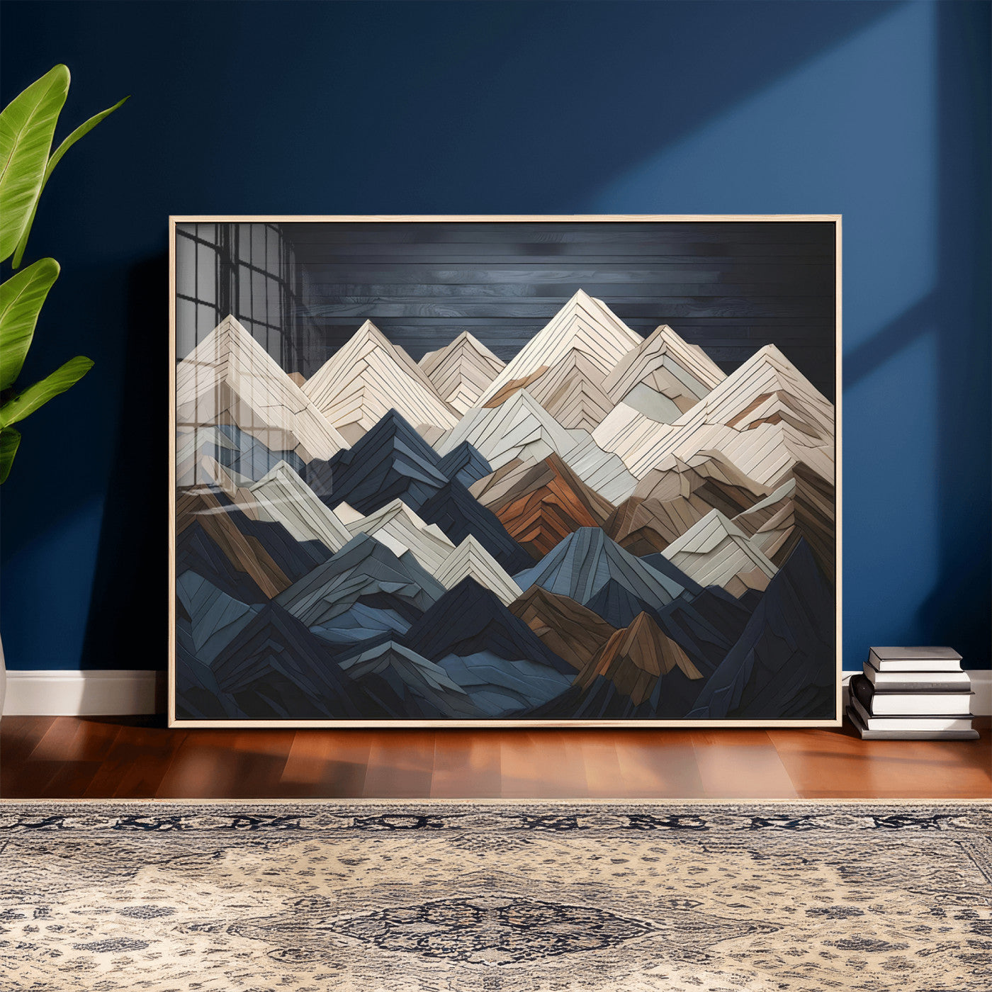12896-MGV-CV-36X24 - Wood Mountain Wall Art | Mountain Canvas Print Wood Decor | Ready to Hang for Cabin Decor