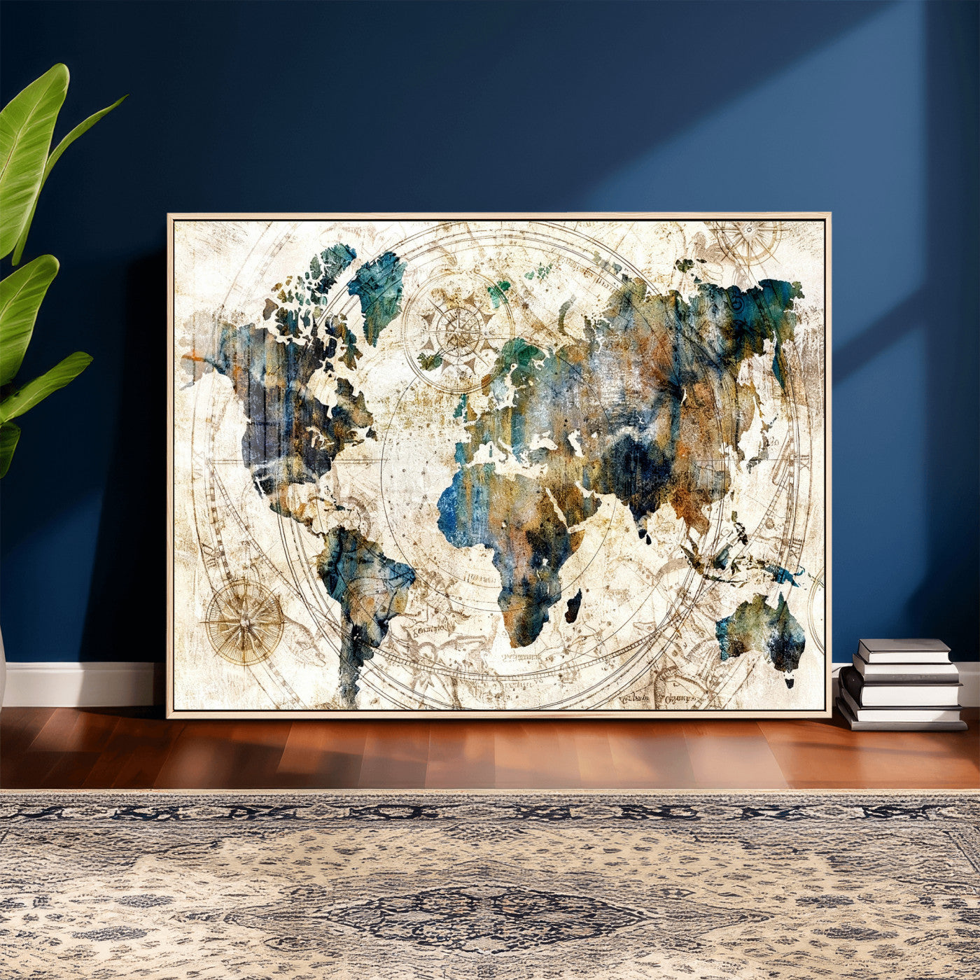 10554-MGV-CV-36X24 - Abstract World Map Art Print Canvas Print