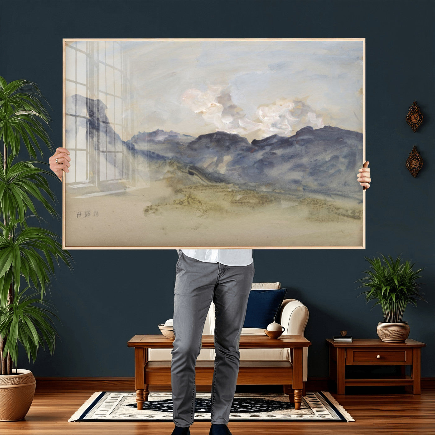 14644686-MGV-CV-36X24 - Alps Hercules Brabazon Brabazon Abstract Wall Art Canvas Print for Modern Home Decor