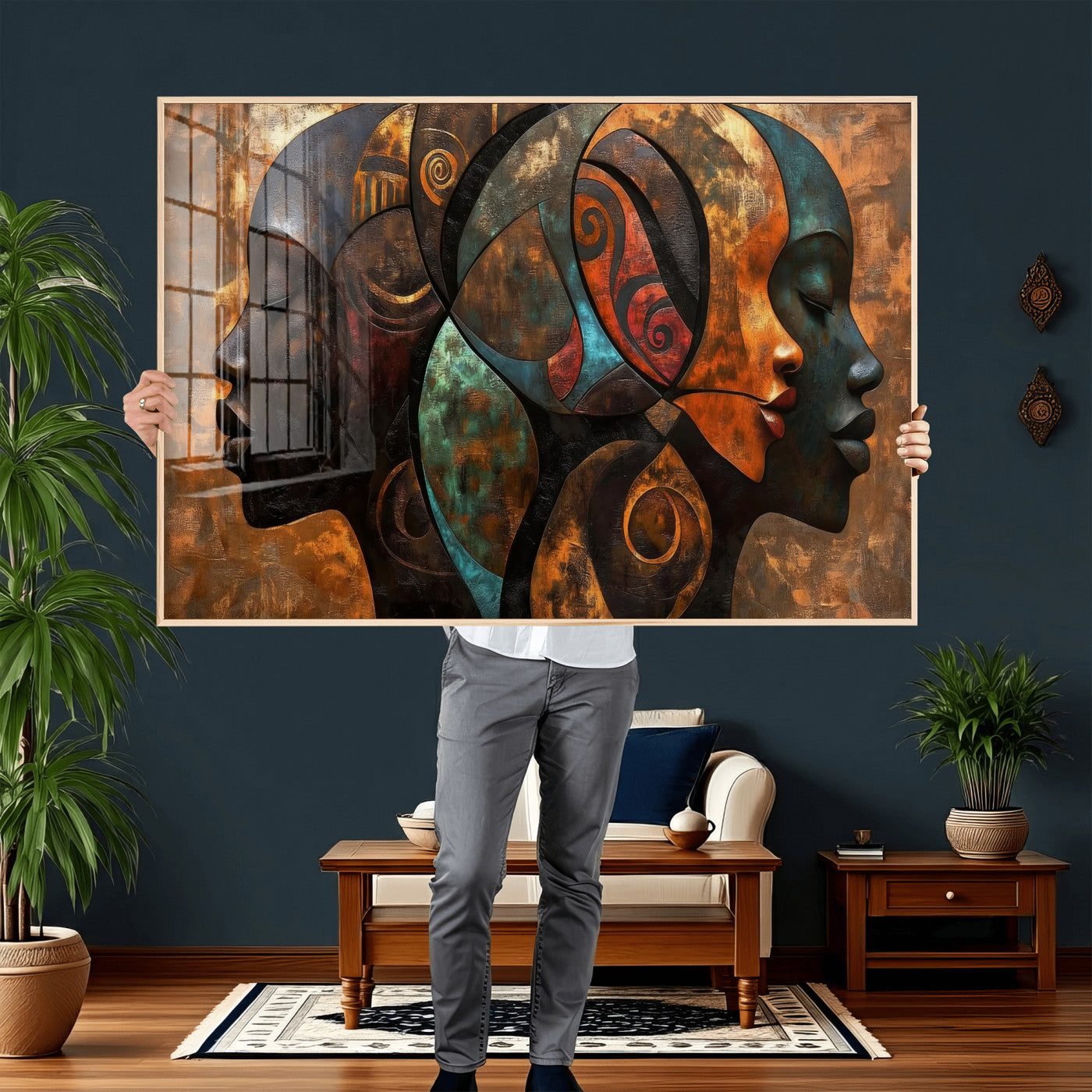 81517886-MGV-CV-36X24 - Abstract Afro American Women Wall Art Canvas Print